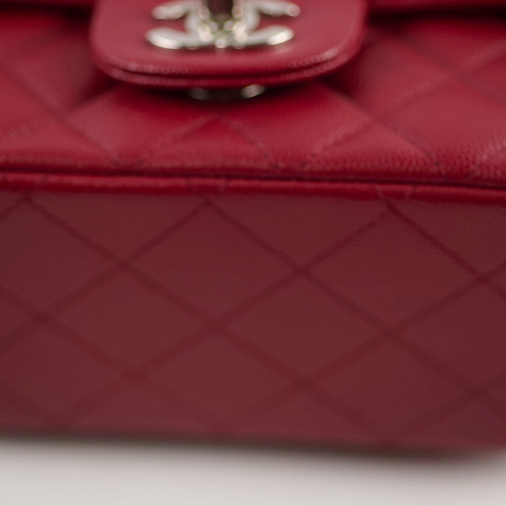 Chanel Classic Flap Square Caviar Mini Red Crossbody - Series 24