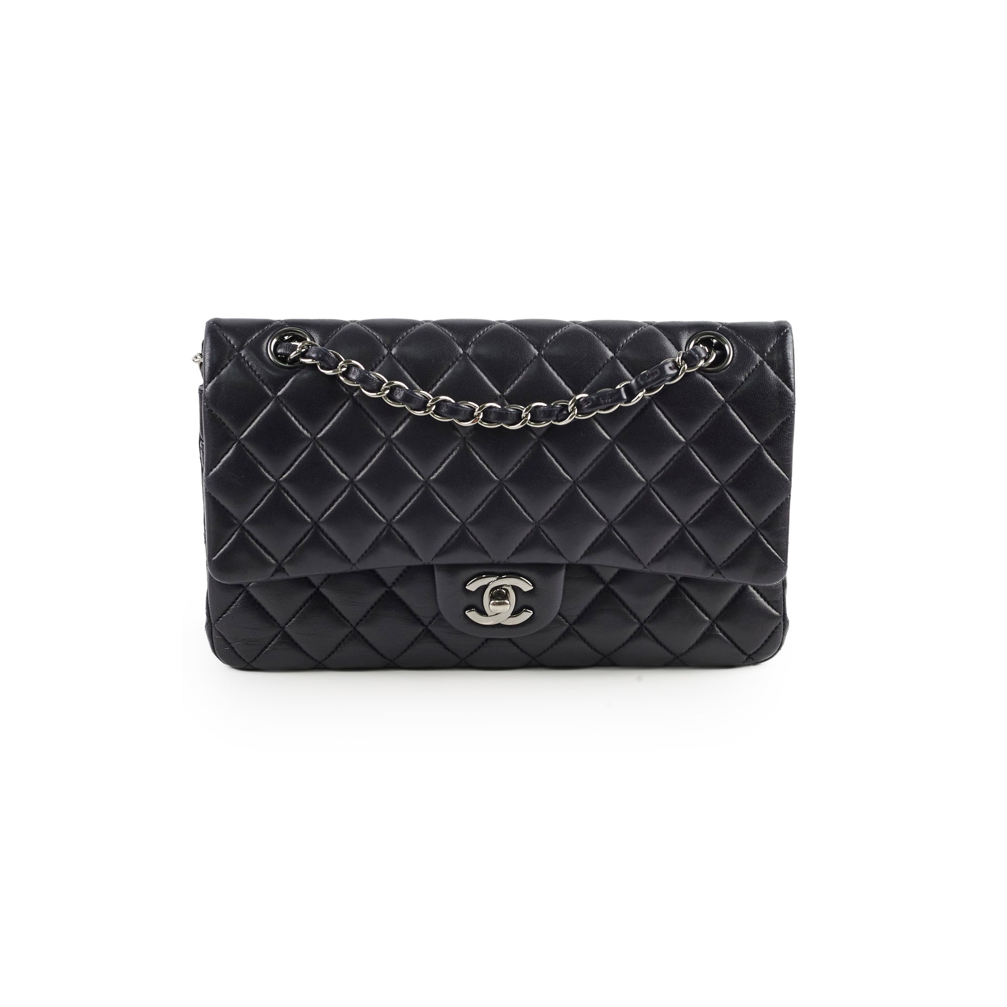 Chanel Classic Flap Medium/ Large M/L Lambskin Black Shoulder Bag - Series 23