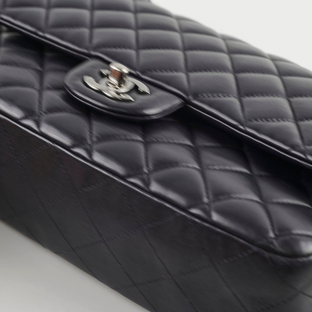 Chanel Classic Flap Medium/ Large M/L Lambskin Black Shoulder Bag - Series 23