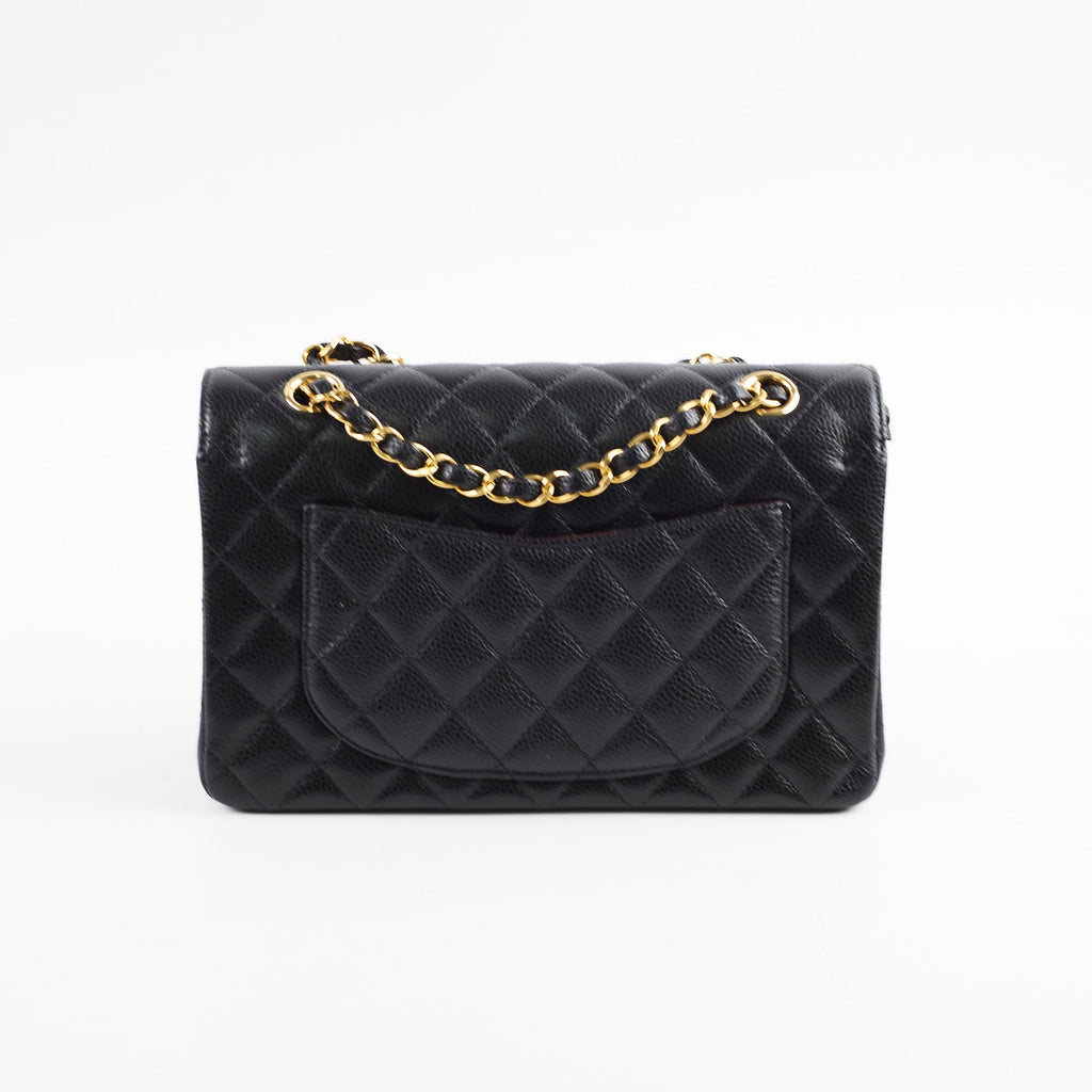 Chanel Small Caviar Double Classic Flap Black Microchipped