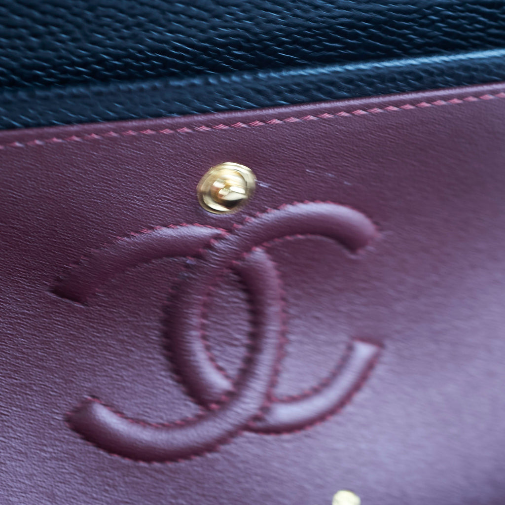 Chanel Small Caviar Double Classic Flap Black Microchipped