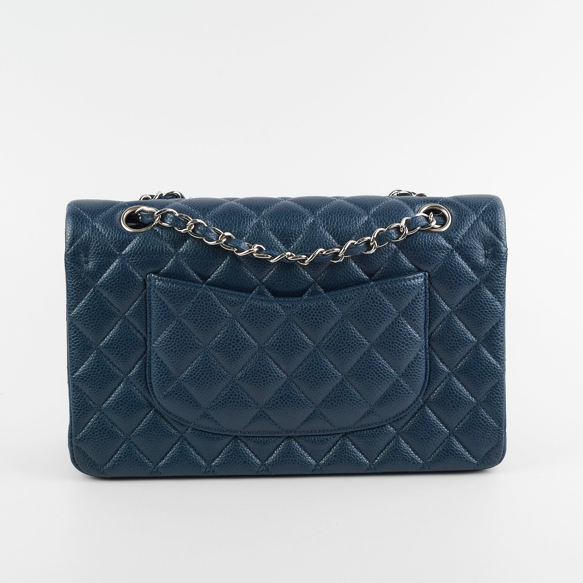 Chanel Medium/Large Double Classic Flap Caviar Navy