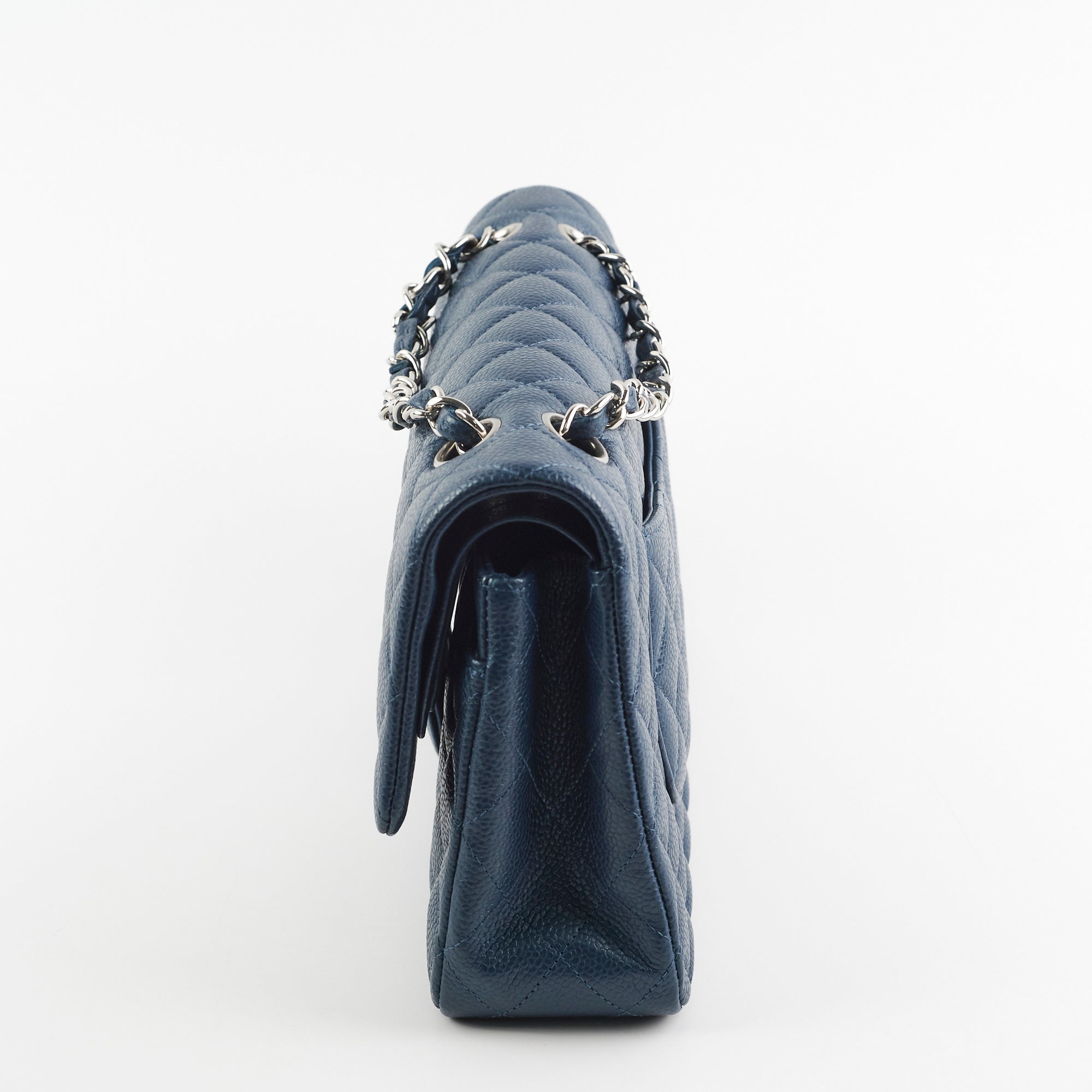 Chanel Medium/Large Double Classic Flap Caviar Navy
