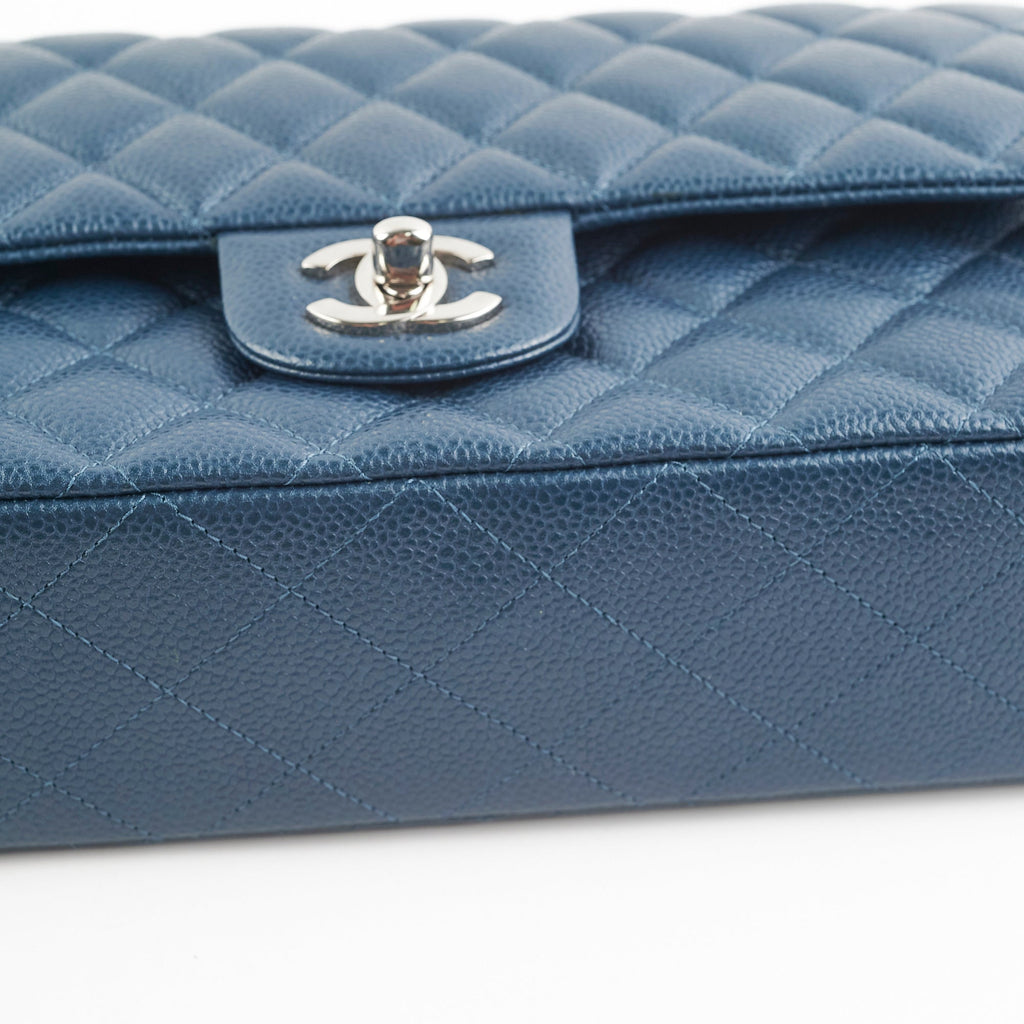 Chanel Medium/Large Double Classic Flap Caviar Navy