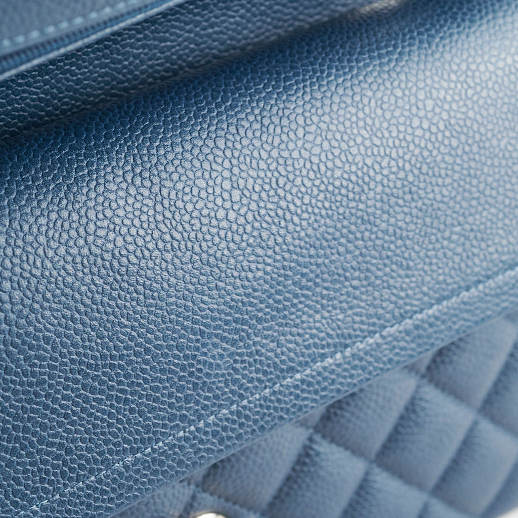 Chanel Medium/Large Double Classic Flap Caviar Navy