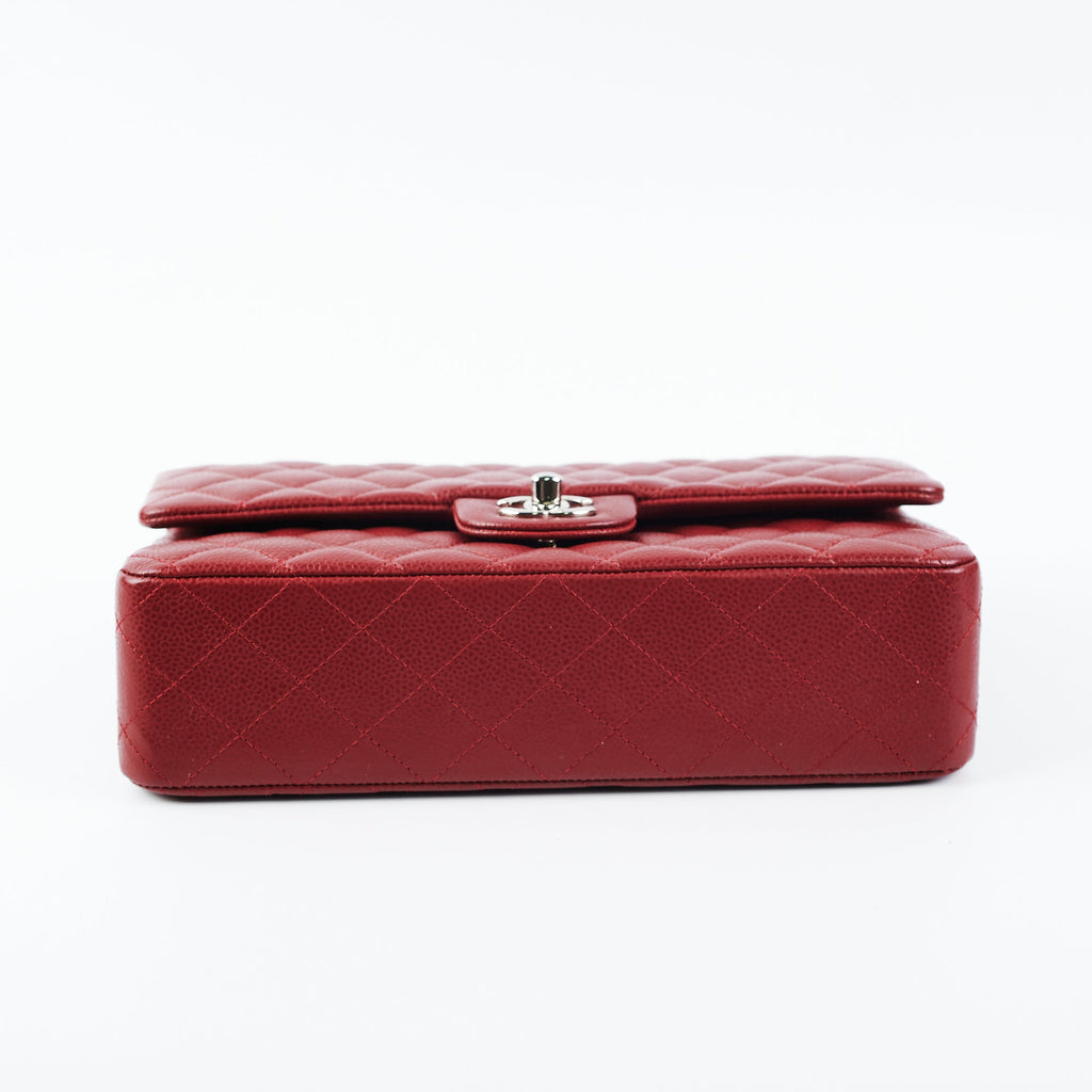 Chanel Medium/Large Caviar Double Classic Flap Red