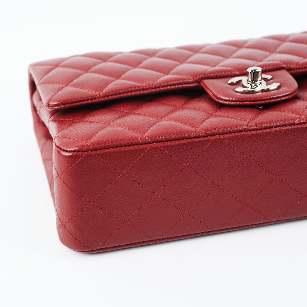 Chanel Medium/Large Caviar Double Classic Flap Red