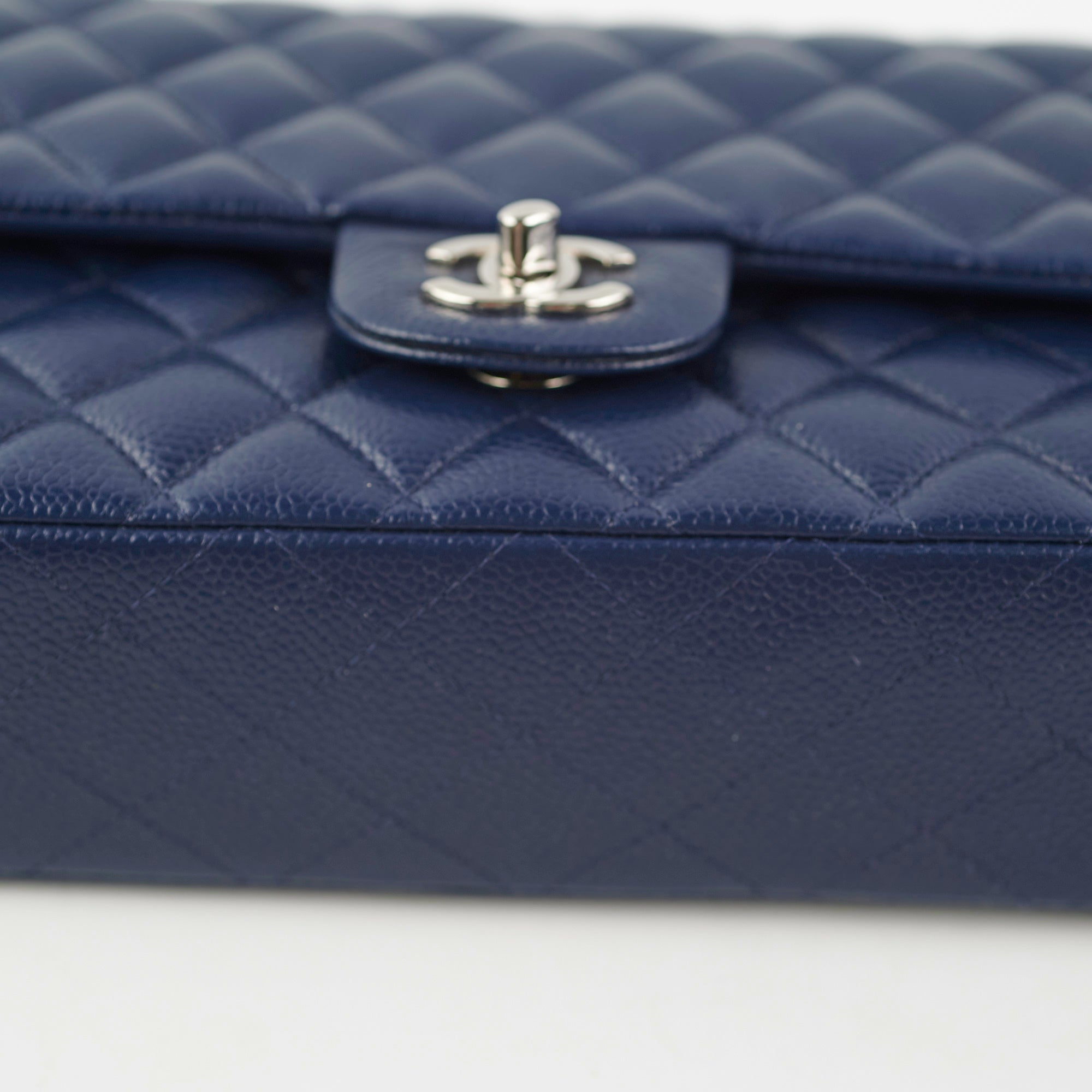 Chanel Classic Flap Medium/Large Caviar Blue Shoulder Bag