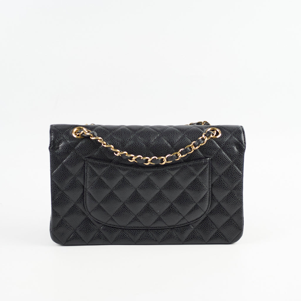 Chanel Medium/Large Caviar 24k Double Classic Flap Black