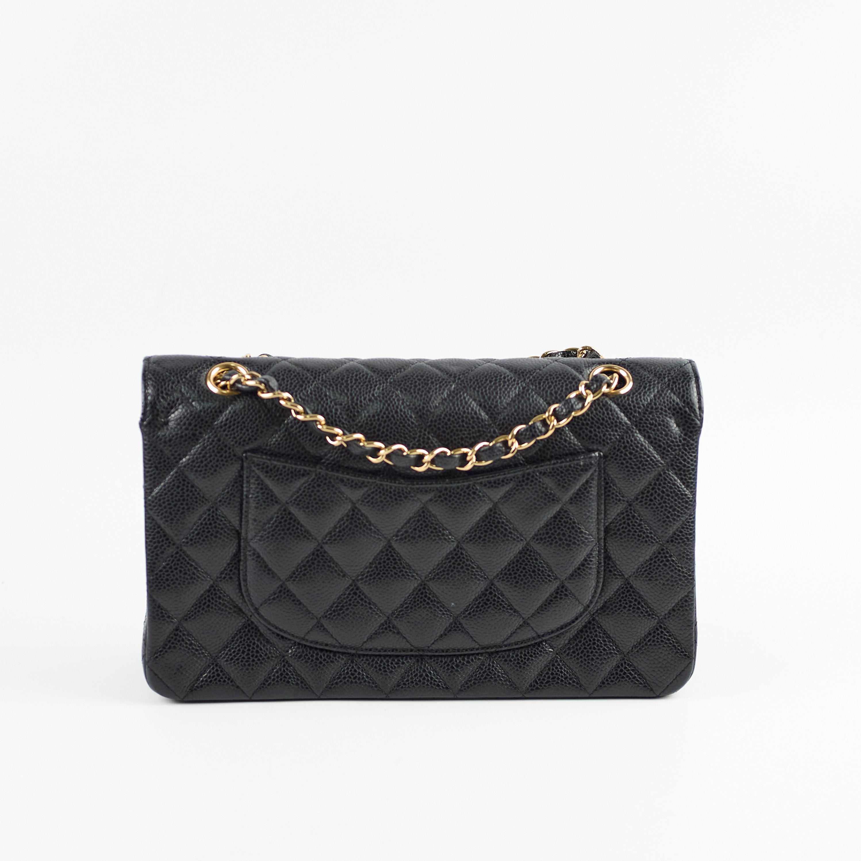 Chanel Medium/Large Caviar 24k Double Classic Flap Black