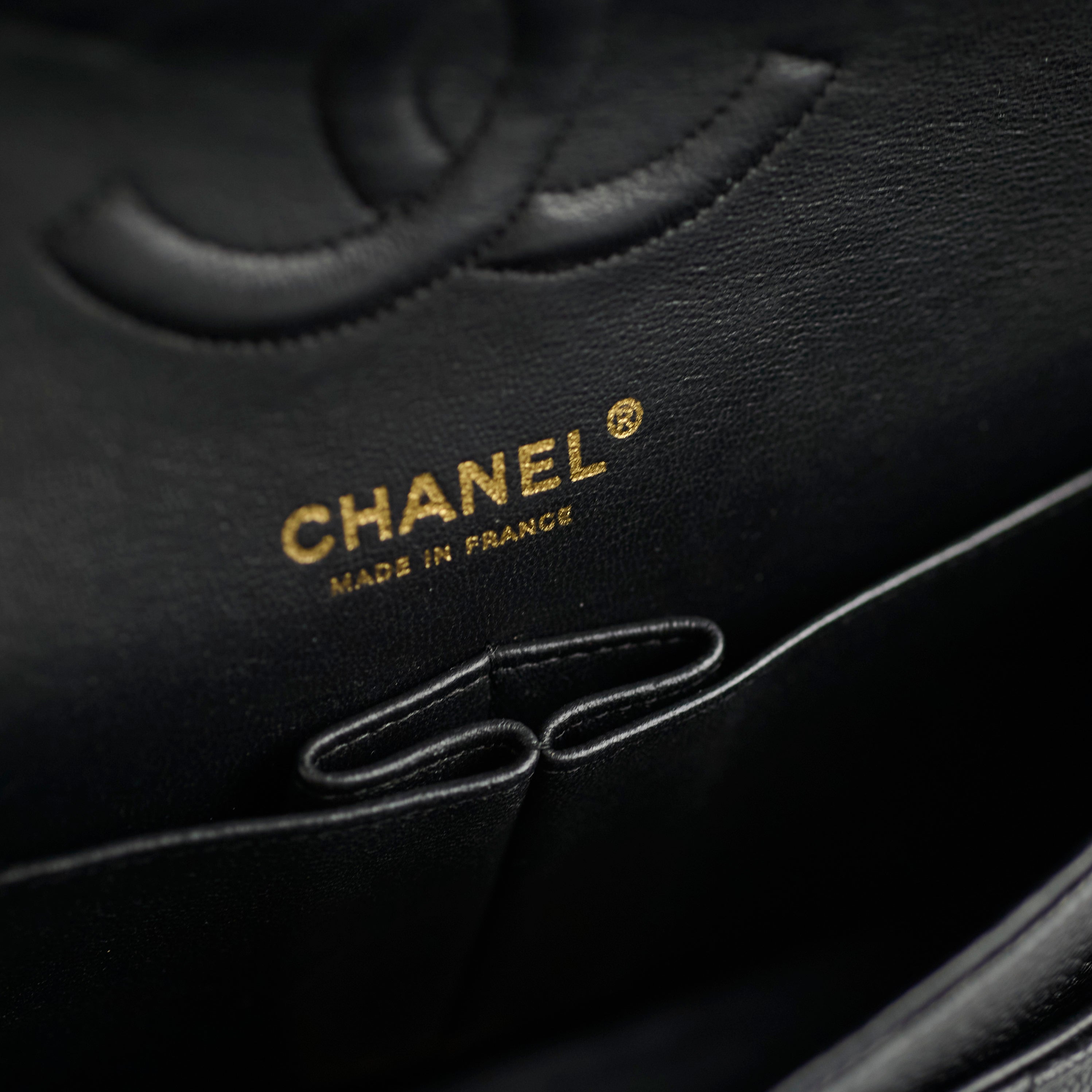 Chanel Medium/Large Caviar 24k Double Classic Flap Black