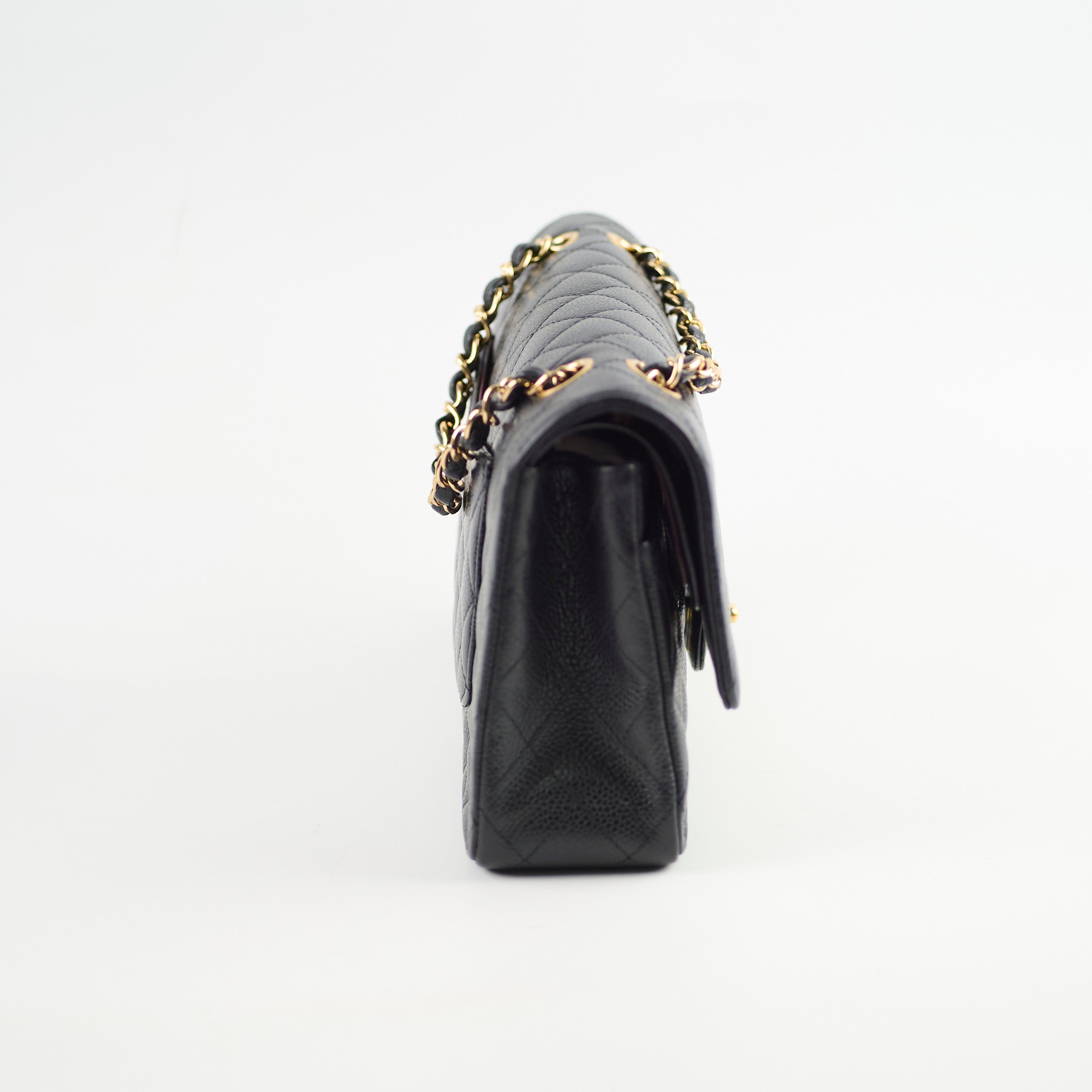 Chanel Medium/Large Caviar Double Classic Flap Black