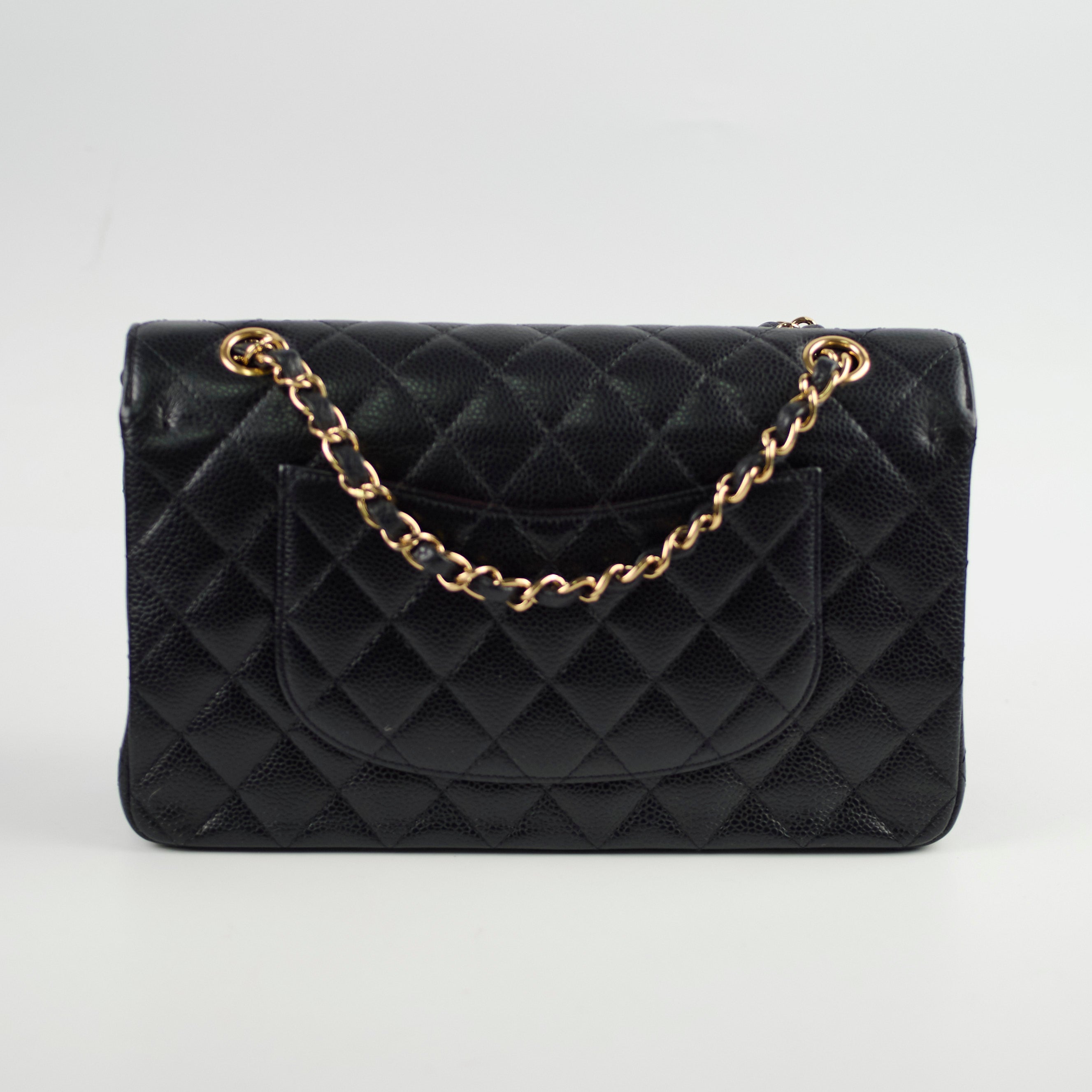 Chanel Medium/Large Caviar Double Classic Flap Black