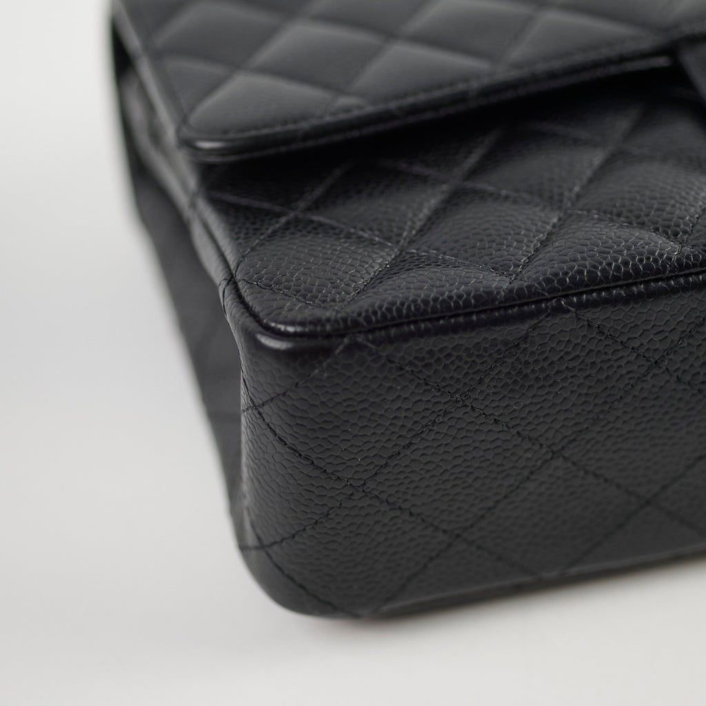 Chanel Medium/Large Caviar Double Classic Flap Black