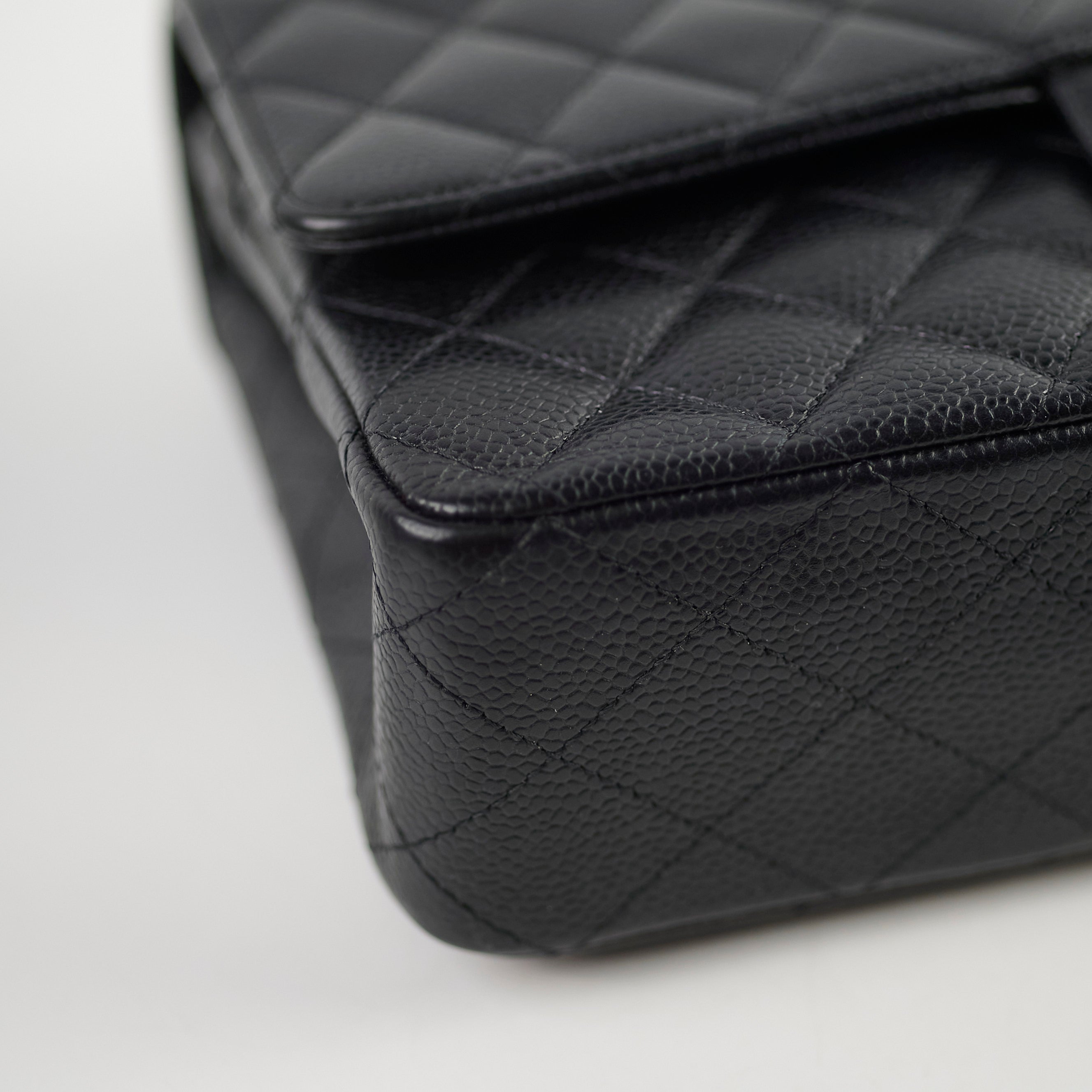 Chanel Medium/Large Caviar Double Classic Flap Black