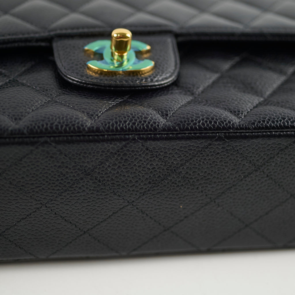 Chanel Medium/Large Caviar Double Classic Flap Black
