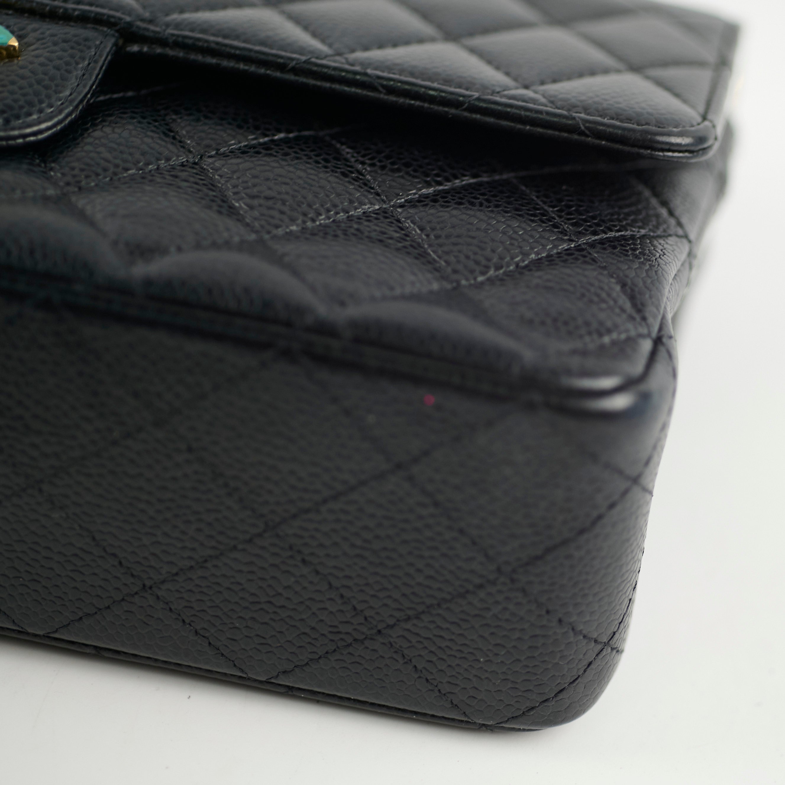 Chanel Medium/Large Caviar Double Classic Flap Black
