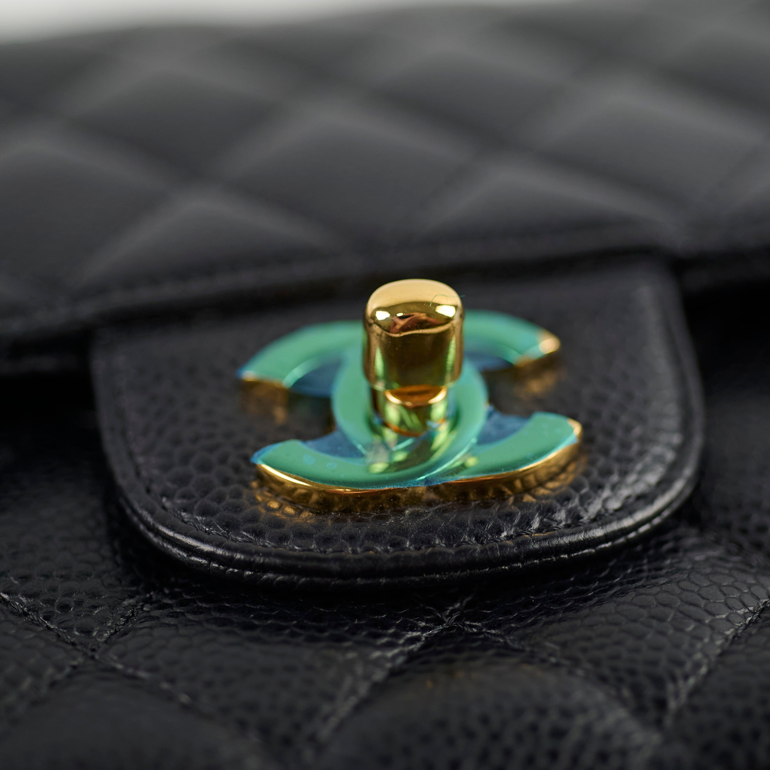 Chanel Medium/Large Caviar Double Classic Flap Black