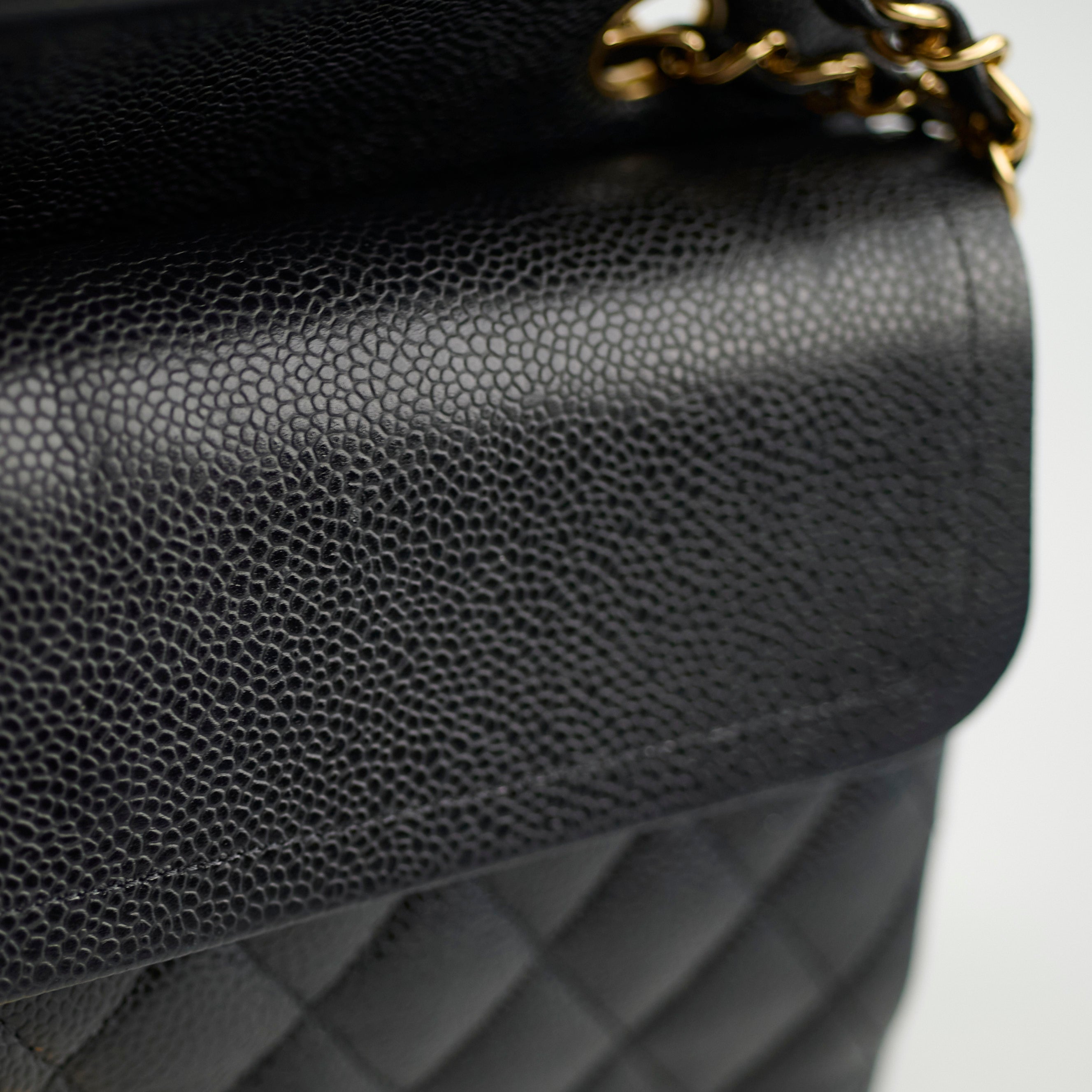 Chanel Medium/Large Caviar Double Classic Flap Black
