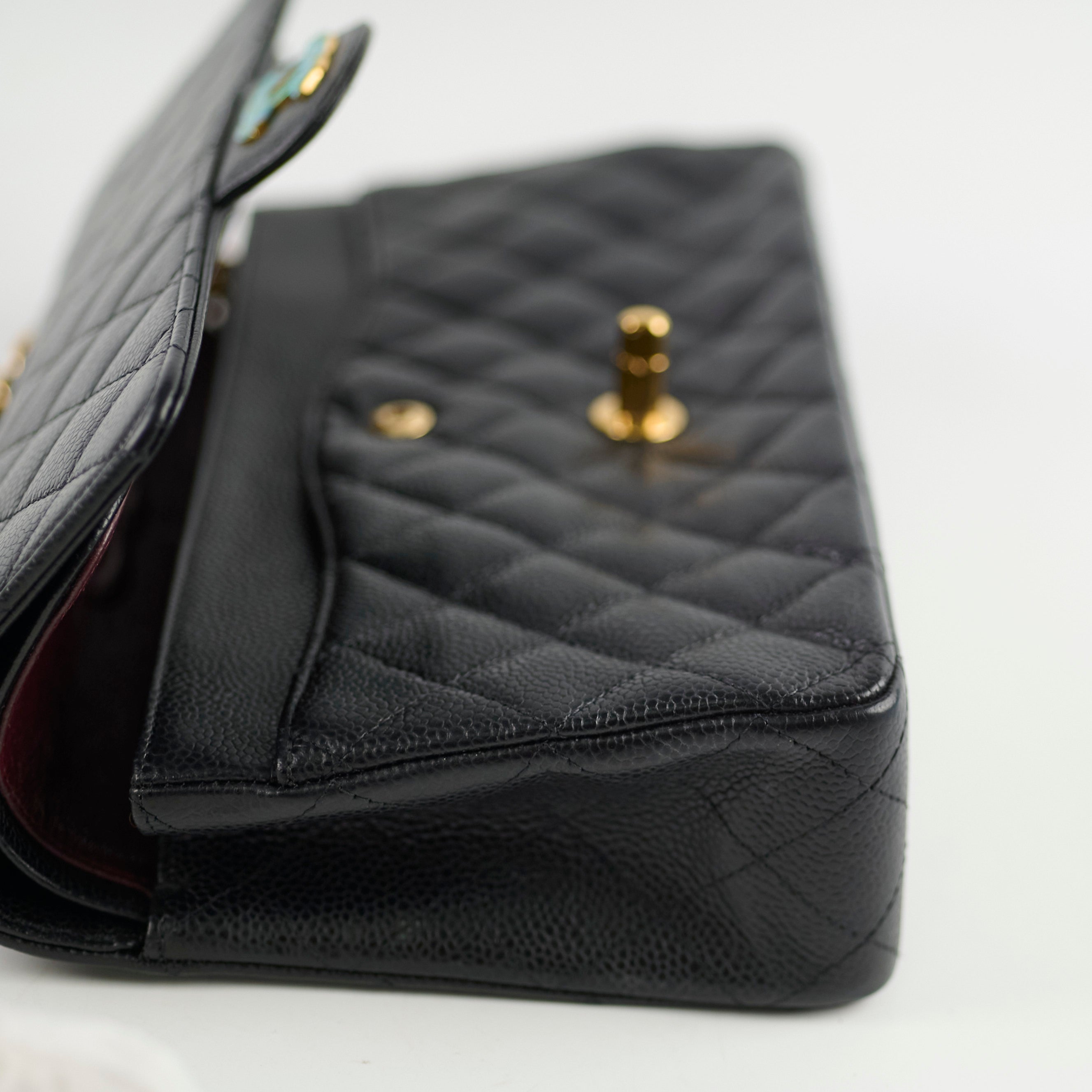 Chanel Medium/Large Caviar Double Classic Flap Black