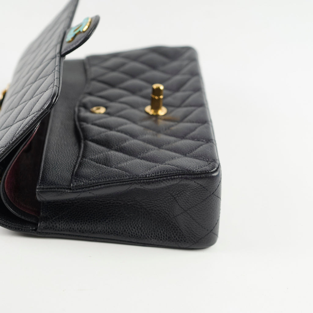 Chanel Medium/Large Caviar Double Classic Flap Black