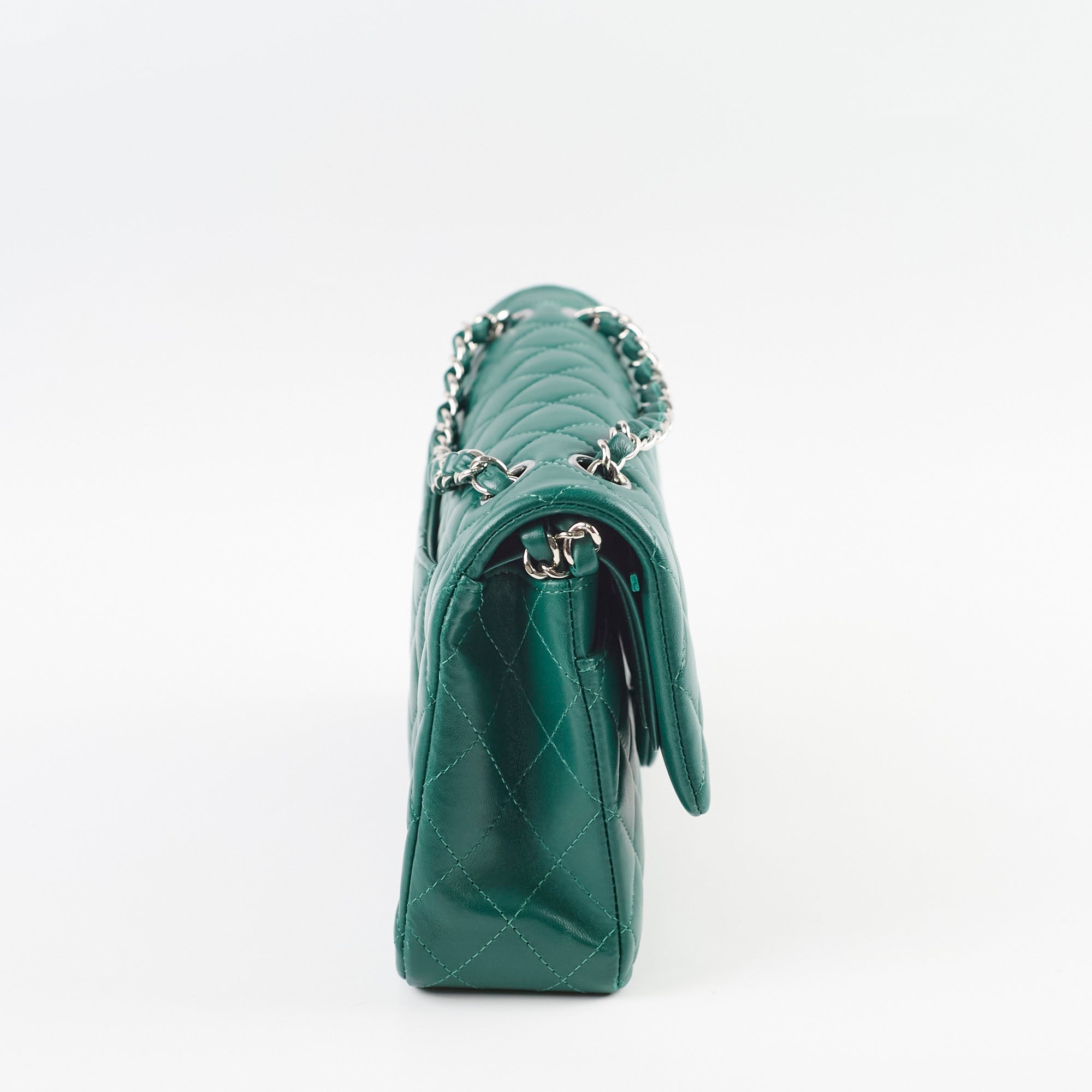 Chanel Medium Classic Flap Green Lambskin SHW 25 series