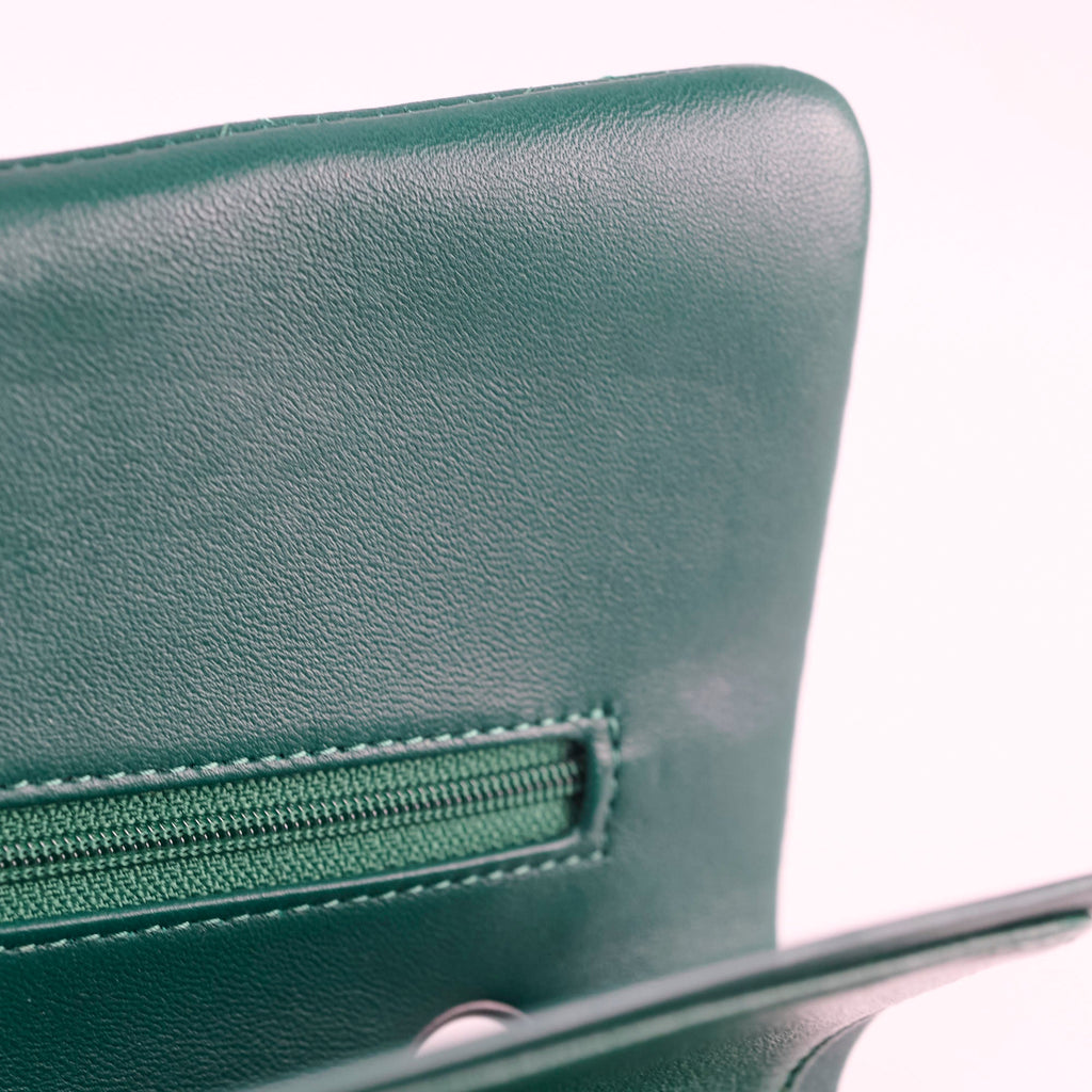 Chanel Medium Classic Flap Green Lambskin SHW 25 series