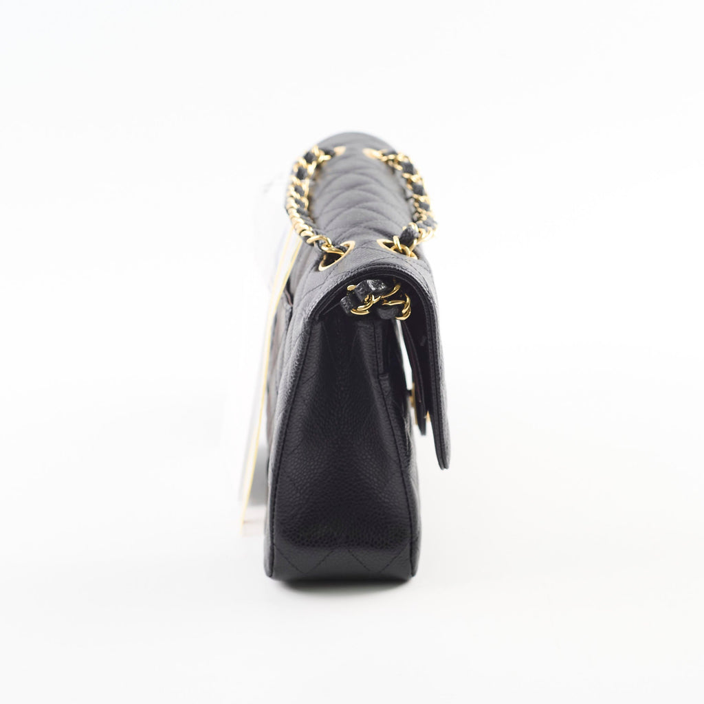 Chanel Medium/Large Quilted Classic Flap Caviar Black (Microchipped)