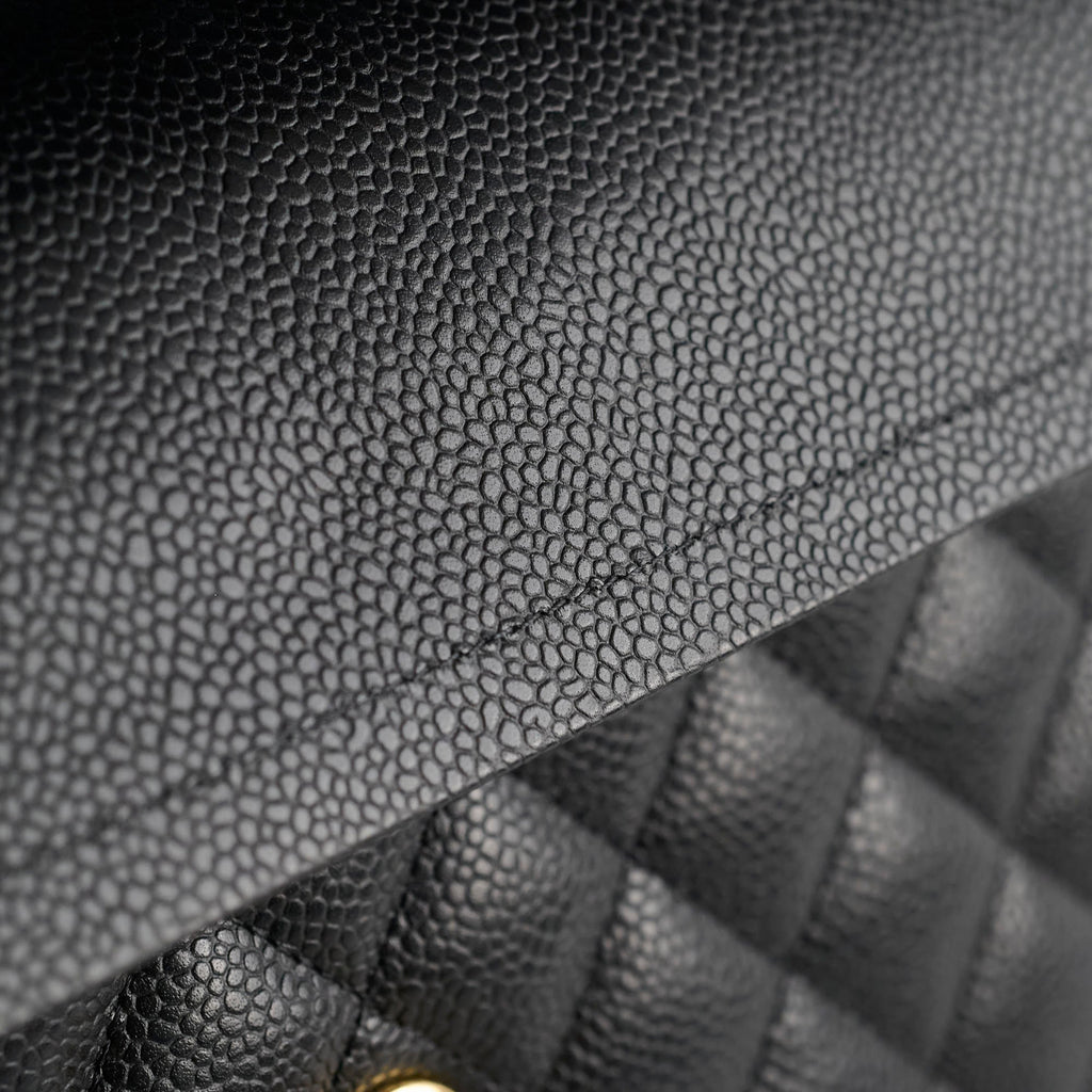 Chanel Medium/Large Quilted Classic Flap Caviar Black (Microchipped)