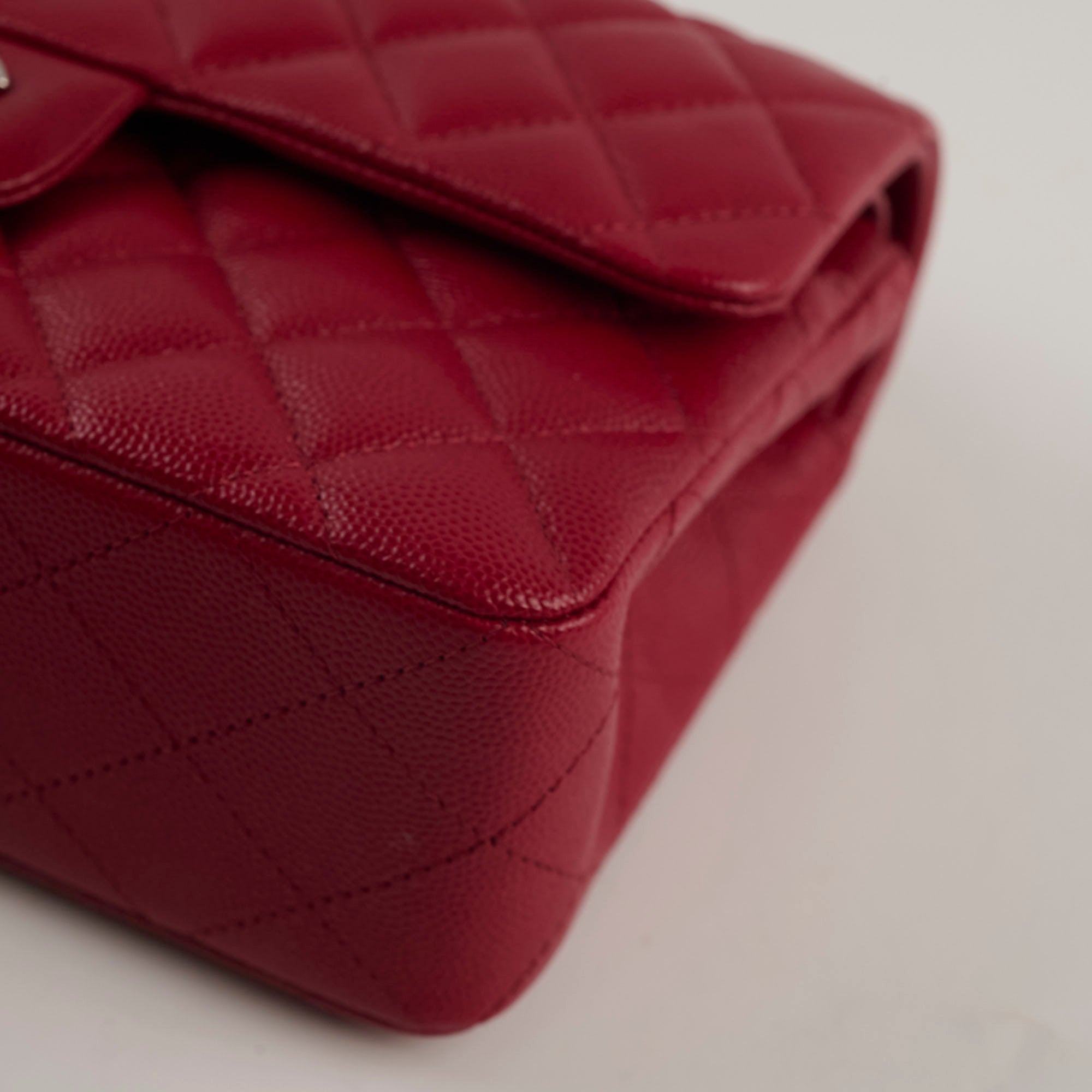 Chanel Small Classic Flap Rasberry Red Caviar 24 Series
