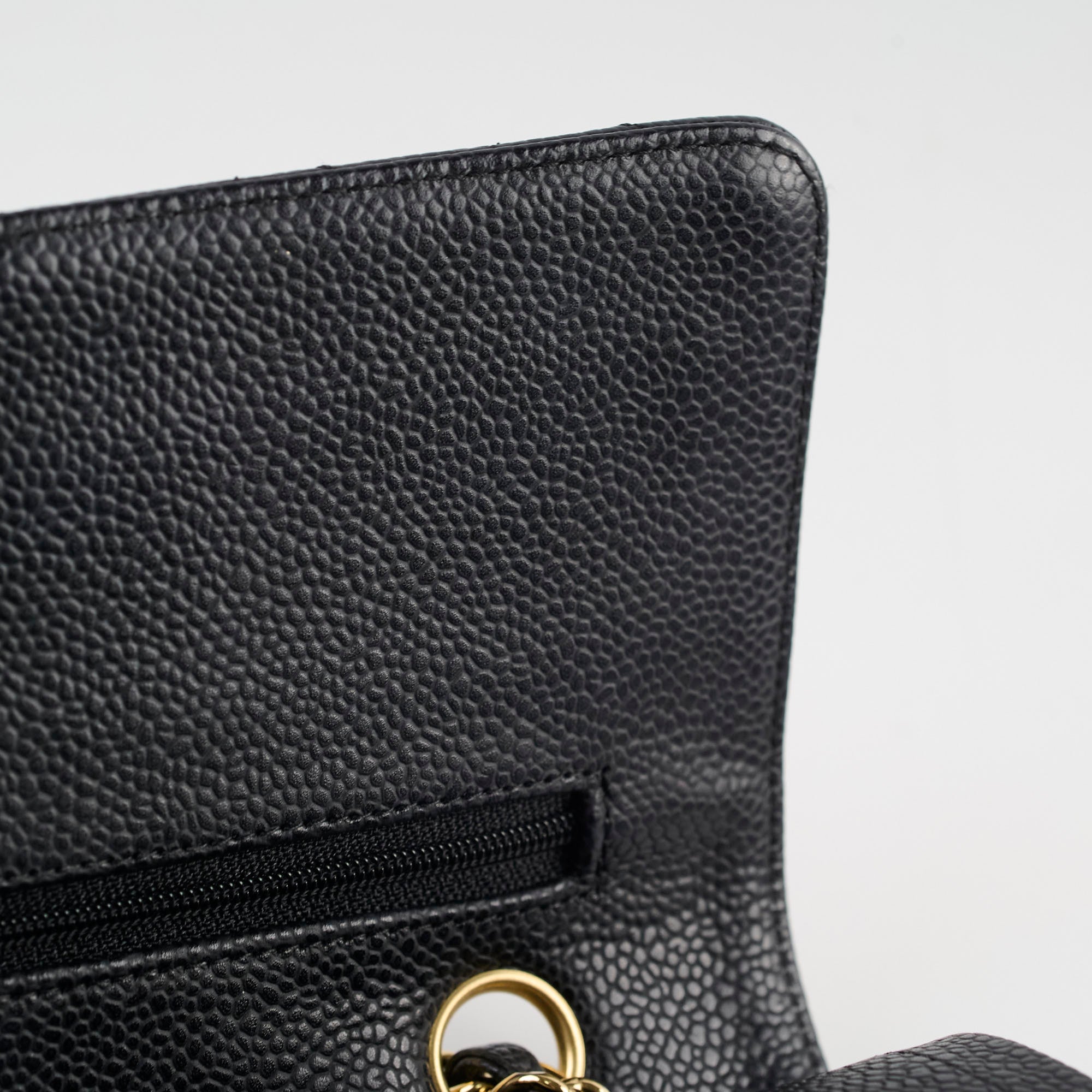 Chanel Caviar 24k Vintage Medium M/L Classic Flap Black Series 12