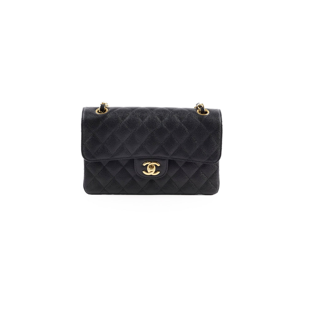 Chanel Caviar Small Classic Flap GHW Black 18 Series