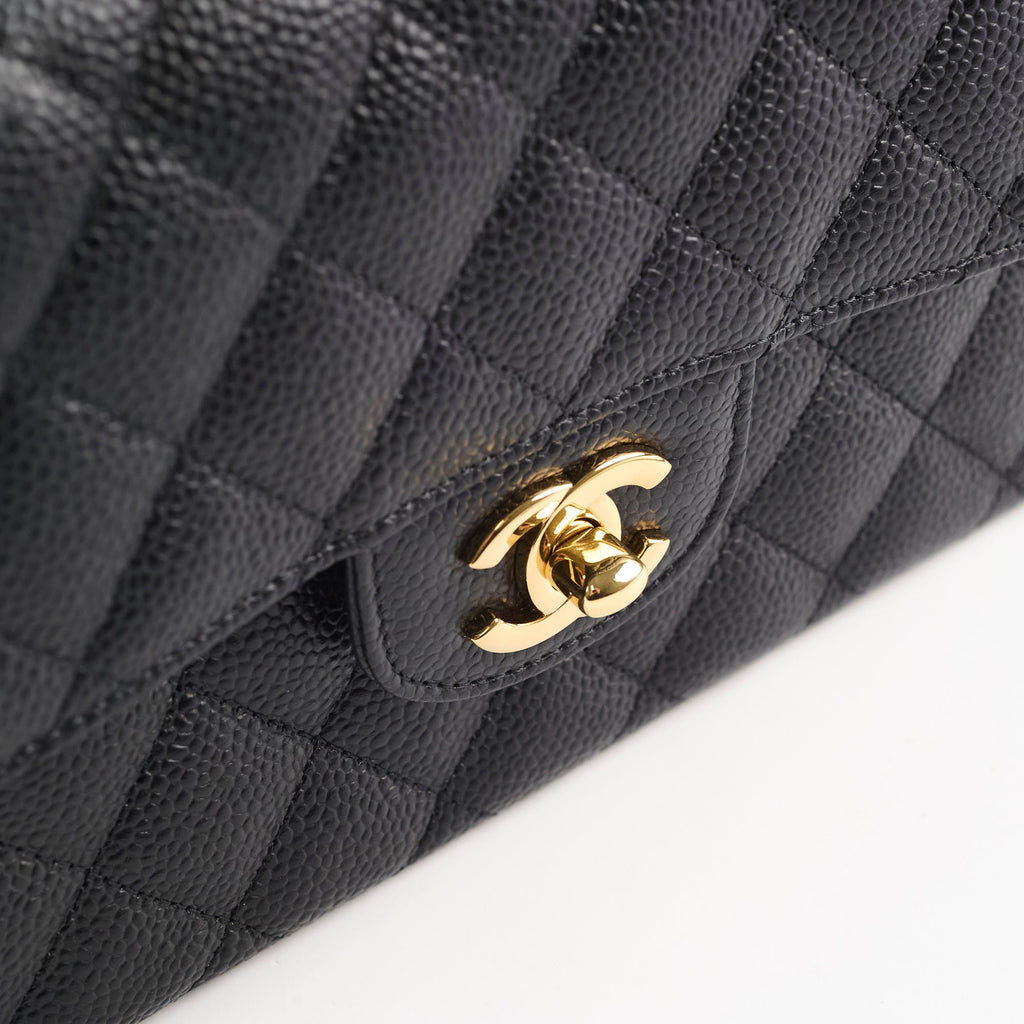 Chanel Caviar Small Classic Flap GHW Black 18 Series
