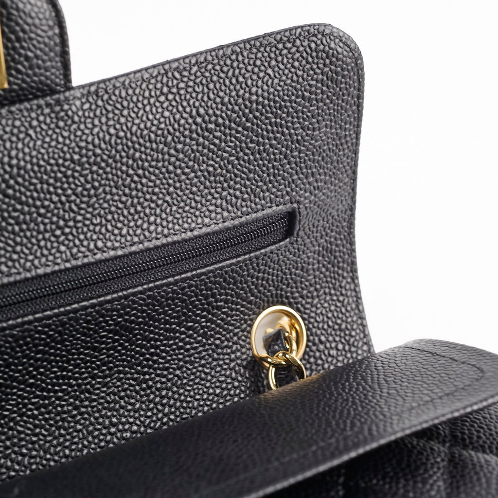 Chanel Caviar Small Classic Flap GHW Black 18 Series