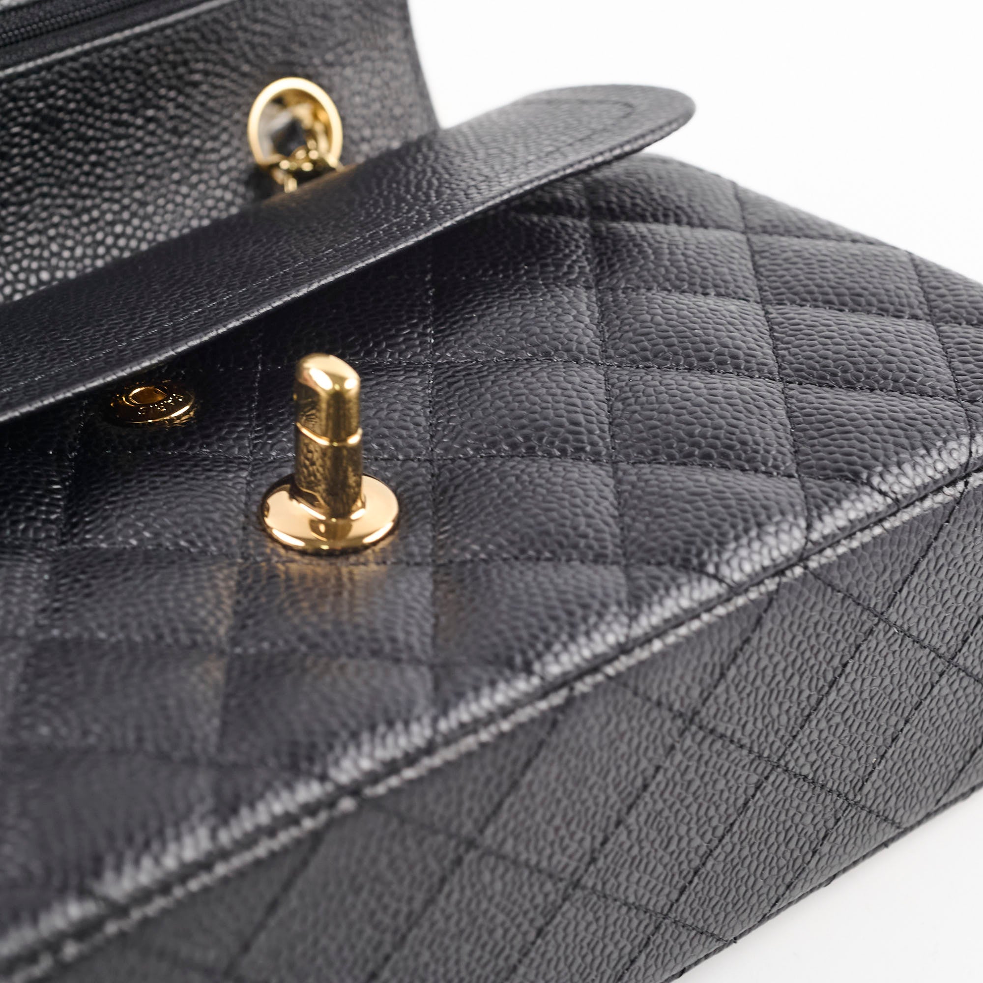 Chanel Caviar Small Classic Flap GHW Black 18 Series
