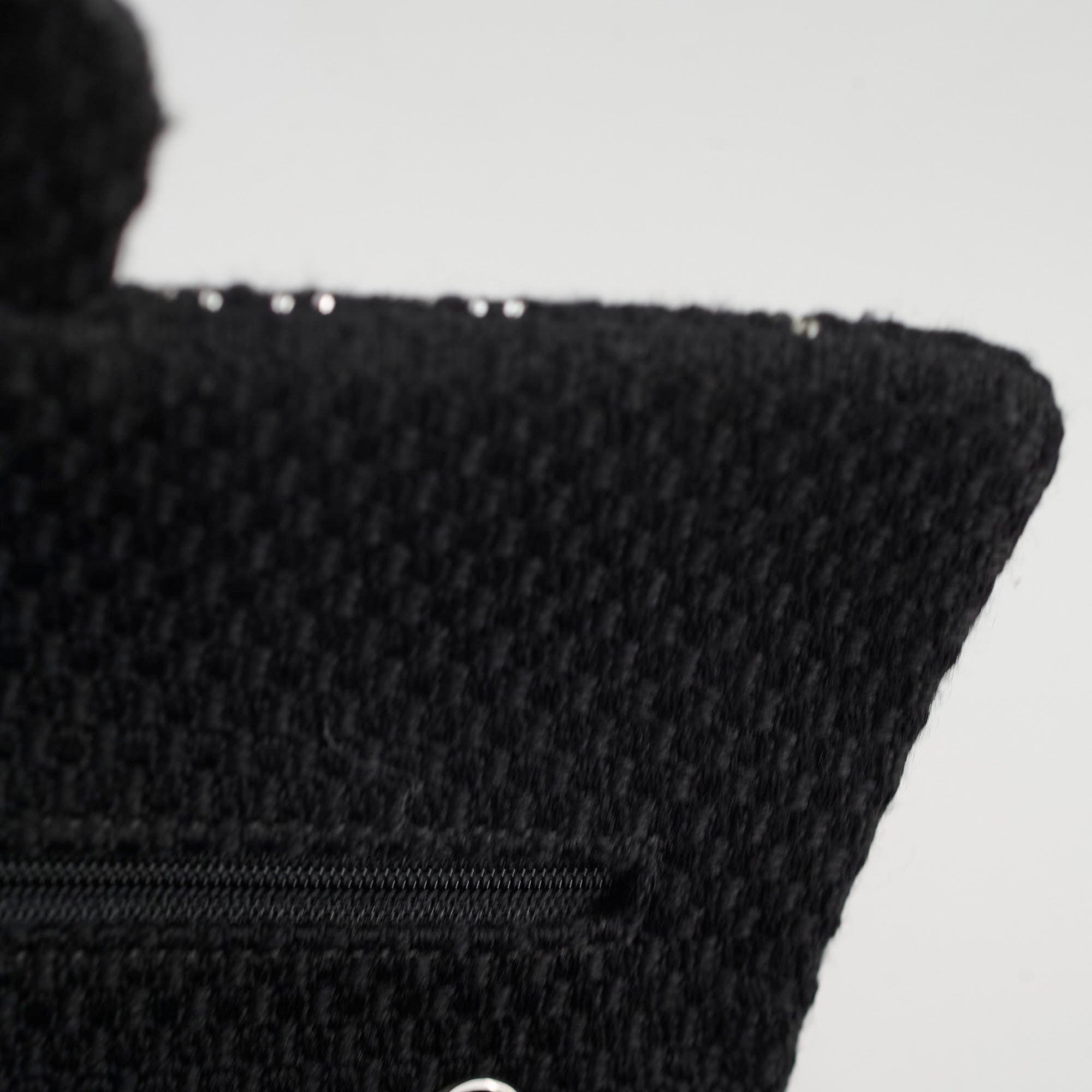 Chanel Medium/large Classic Flap CC Crystal Tweed Black