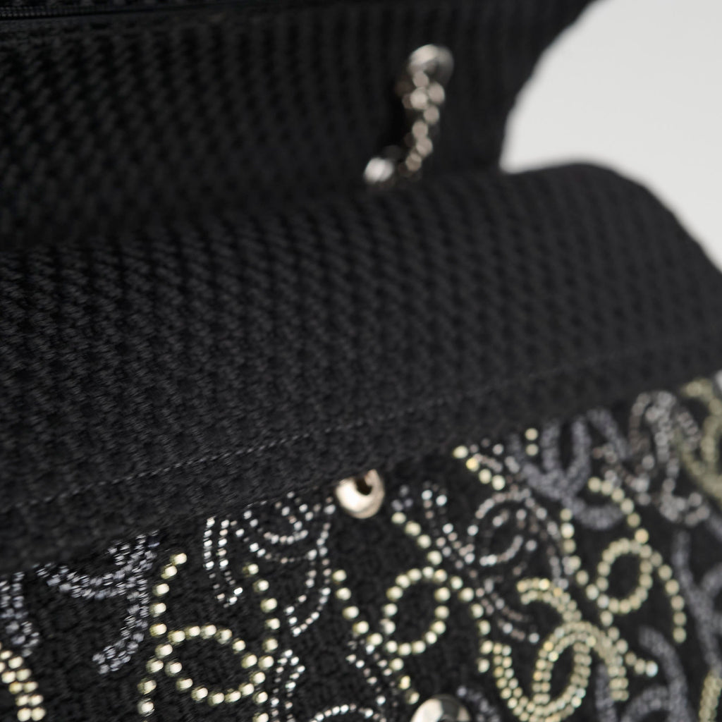 Chanel Medium/large Classic Flap CC Crystal Tweed Black