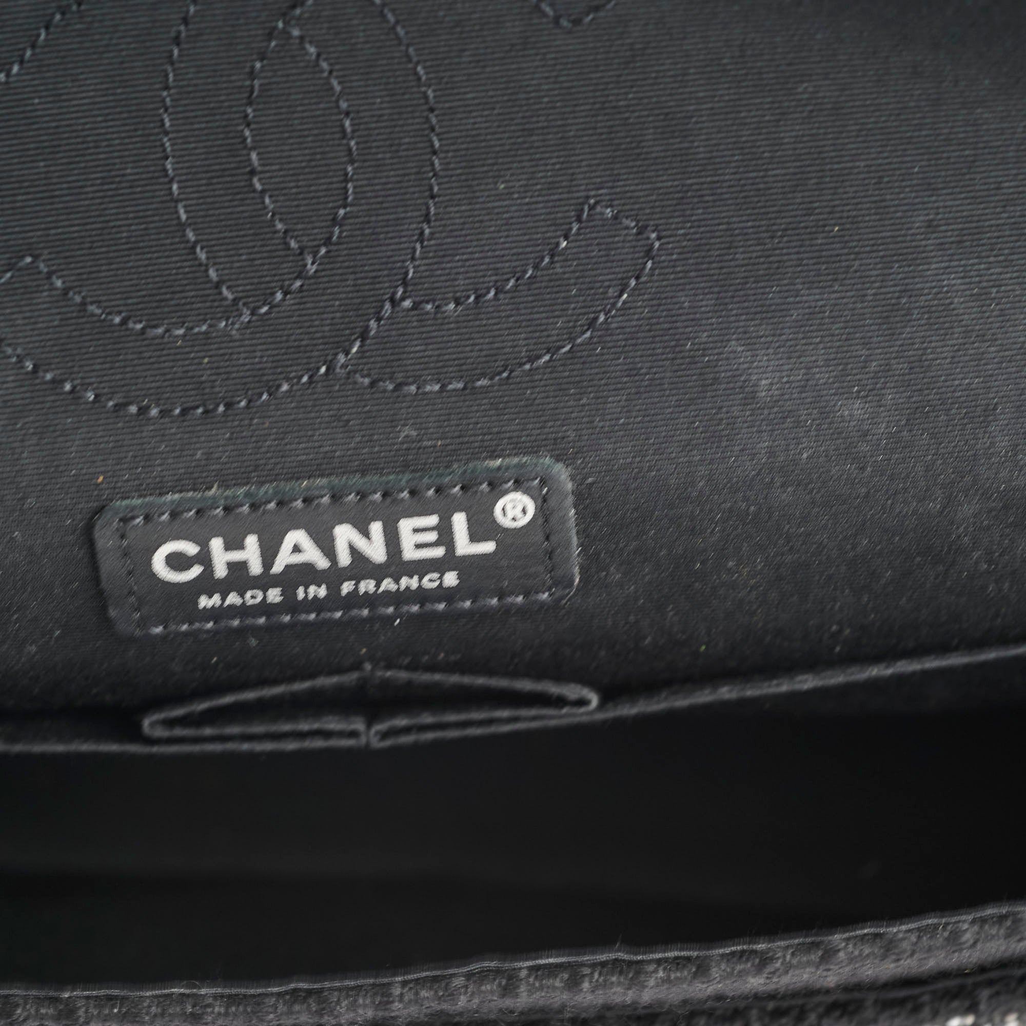 Chanel Medium/large Classic Flap CC Crystal Tweed Black