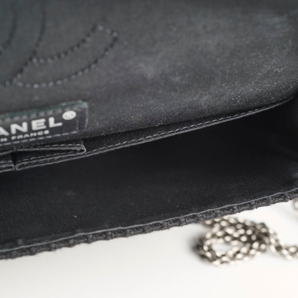 Chanel Medium/large Classic Flap CC Crystal Tweed Black