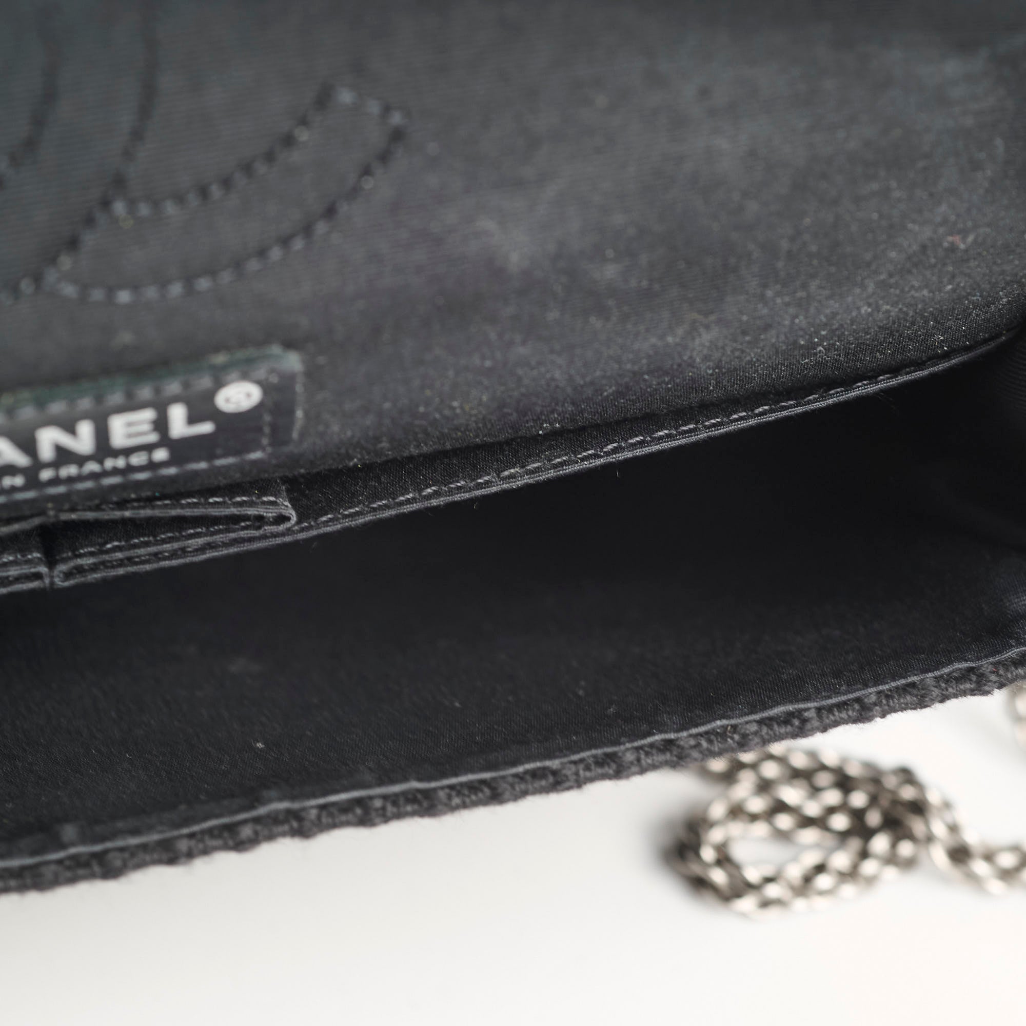 Chanel Medium/large Classic Flap CC Crystal Tweed Black