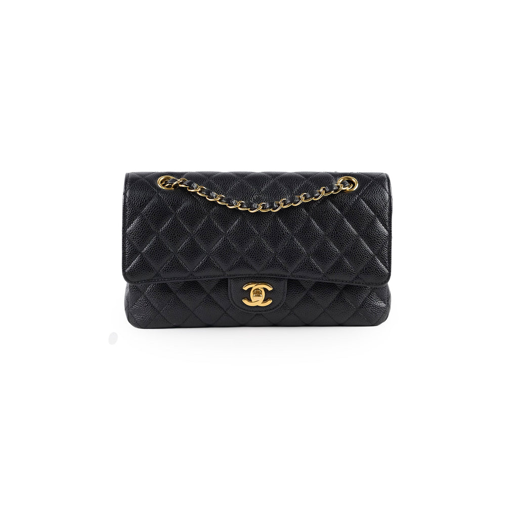 Chanel Medium/Large Caviar Double Classic Flap Black