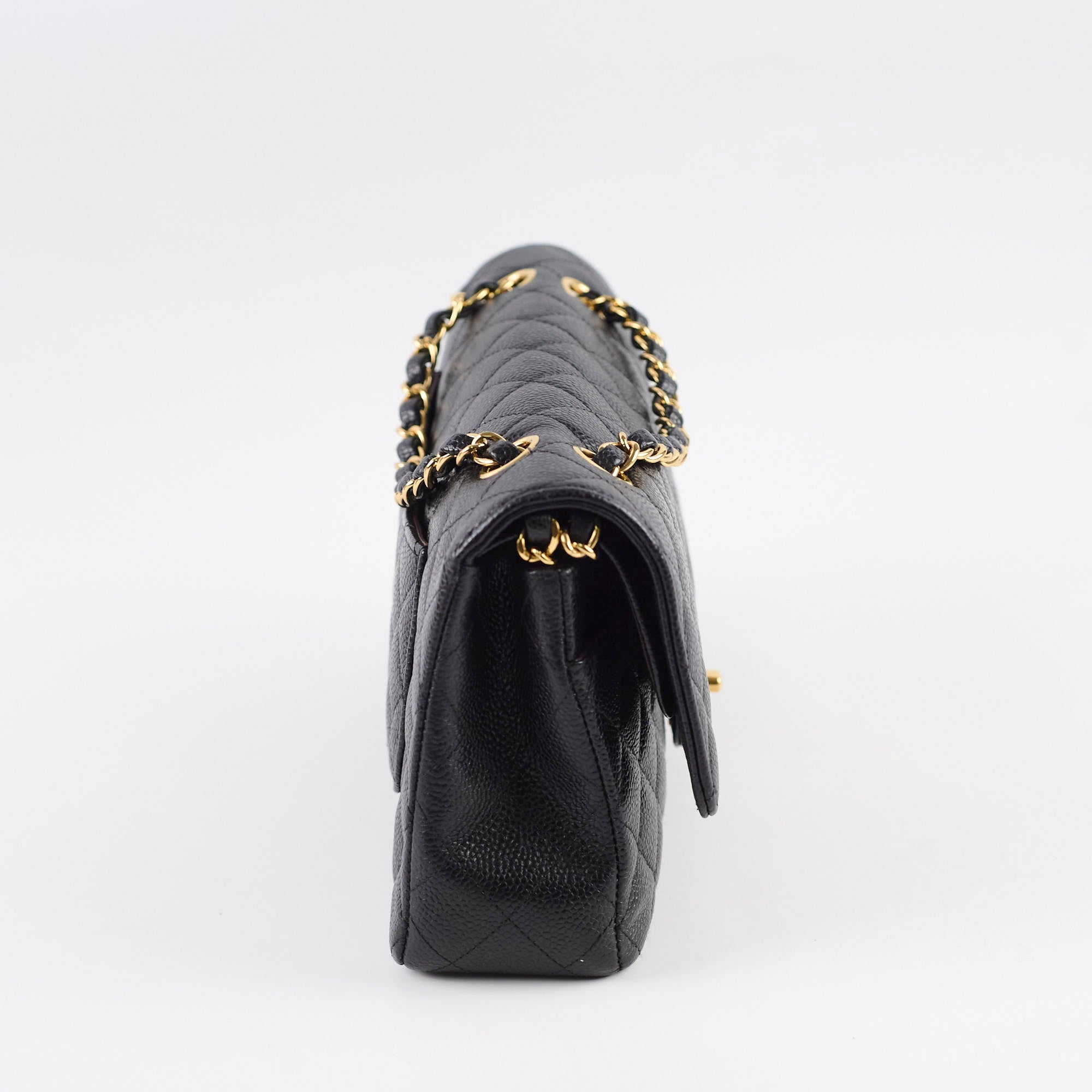 Chanel Medium/Large Caviar Double Classic Flap Black