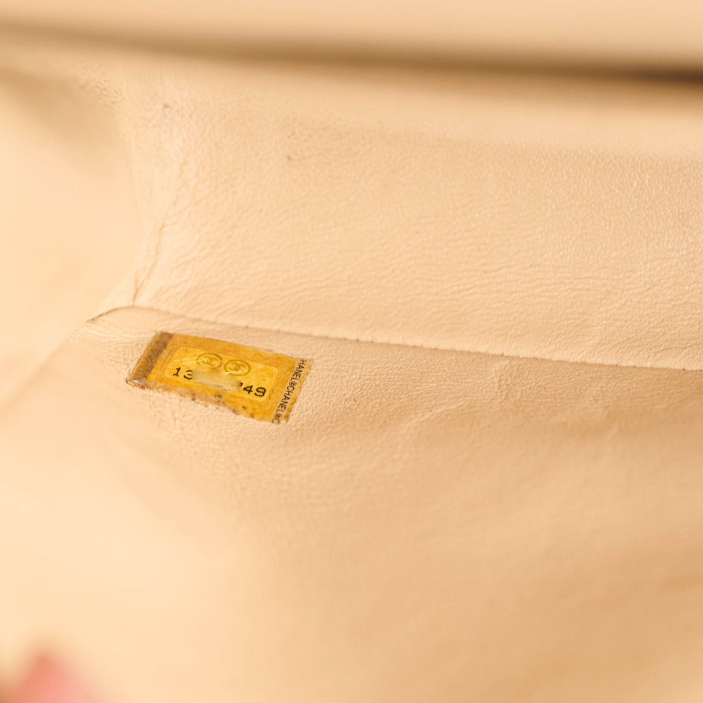 Chanel Medium/Large Caviar Double Classic Flap Beige