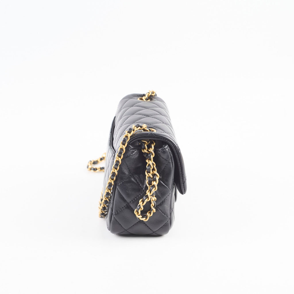 Chanel Pearl Crush Square Mini Black Lambskin GHW