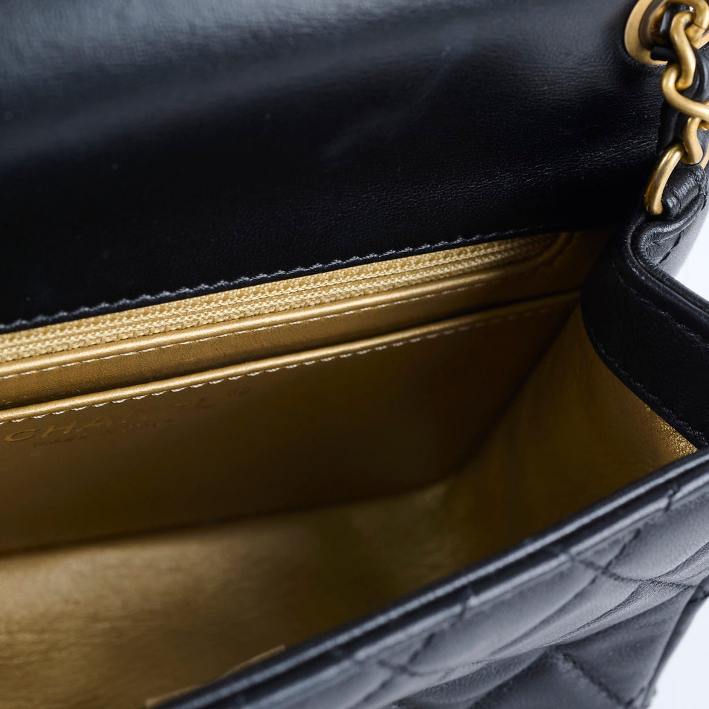 Chanel Pearl Crush Square Mini Black Lambskin GHW