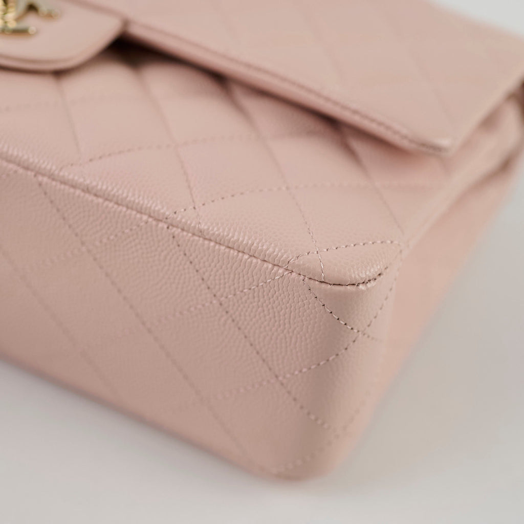 Chanel Medium/Large Caviar Double Classic Flap Pink