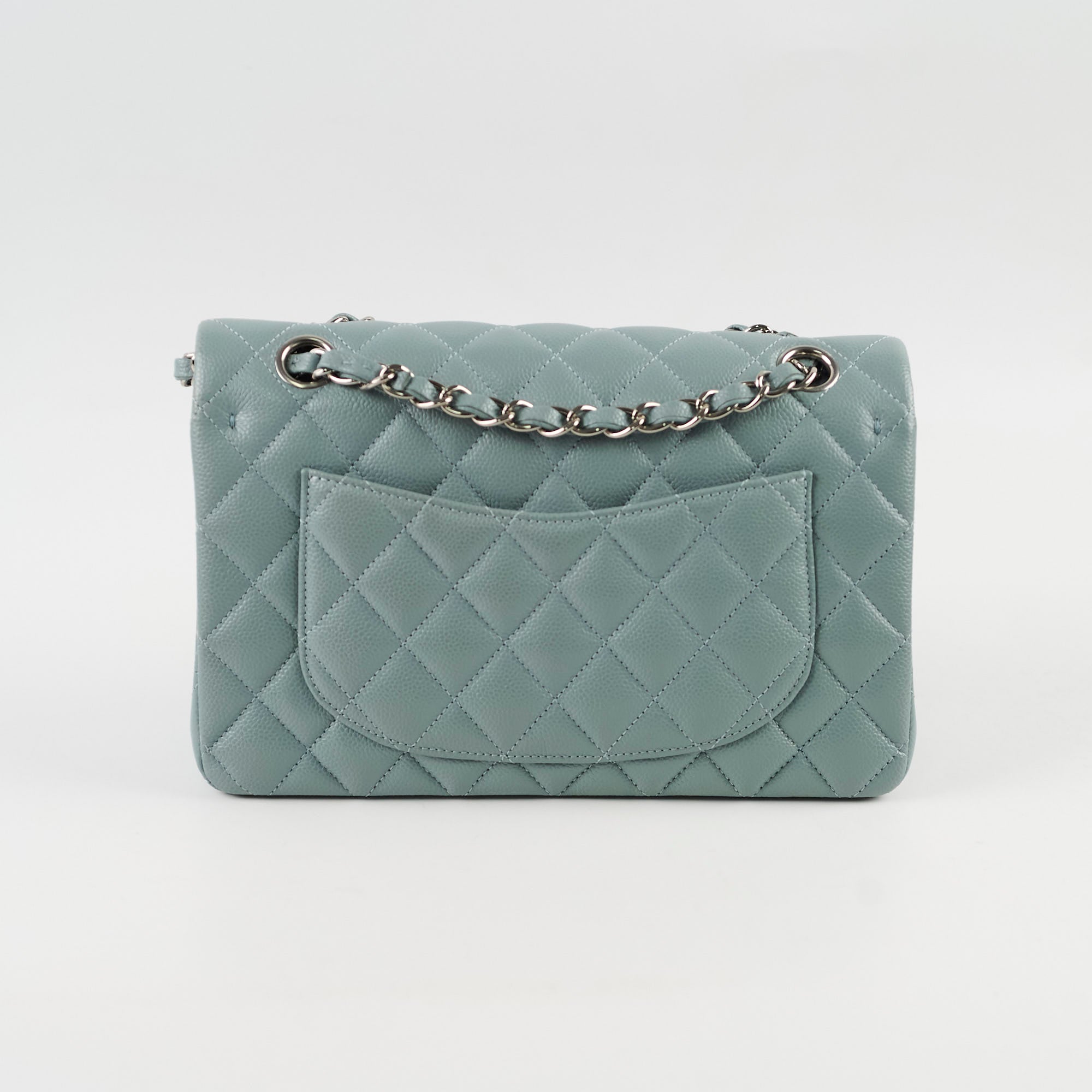 Chanel Small Classic Flap Dusty Blue Caviar 30 Series