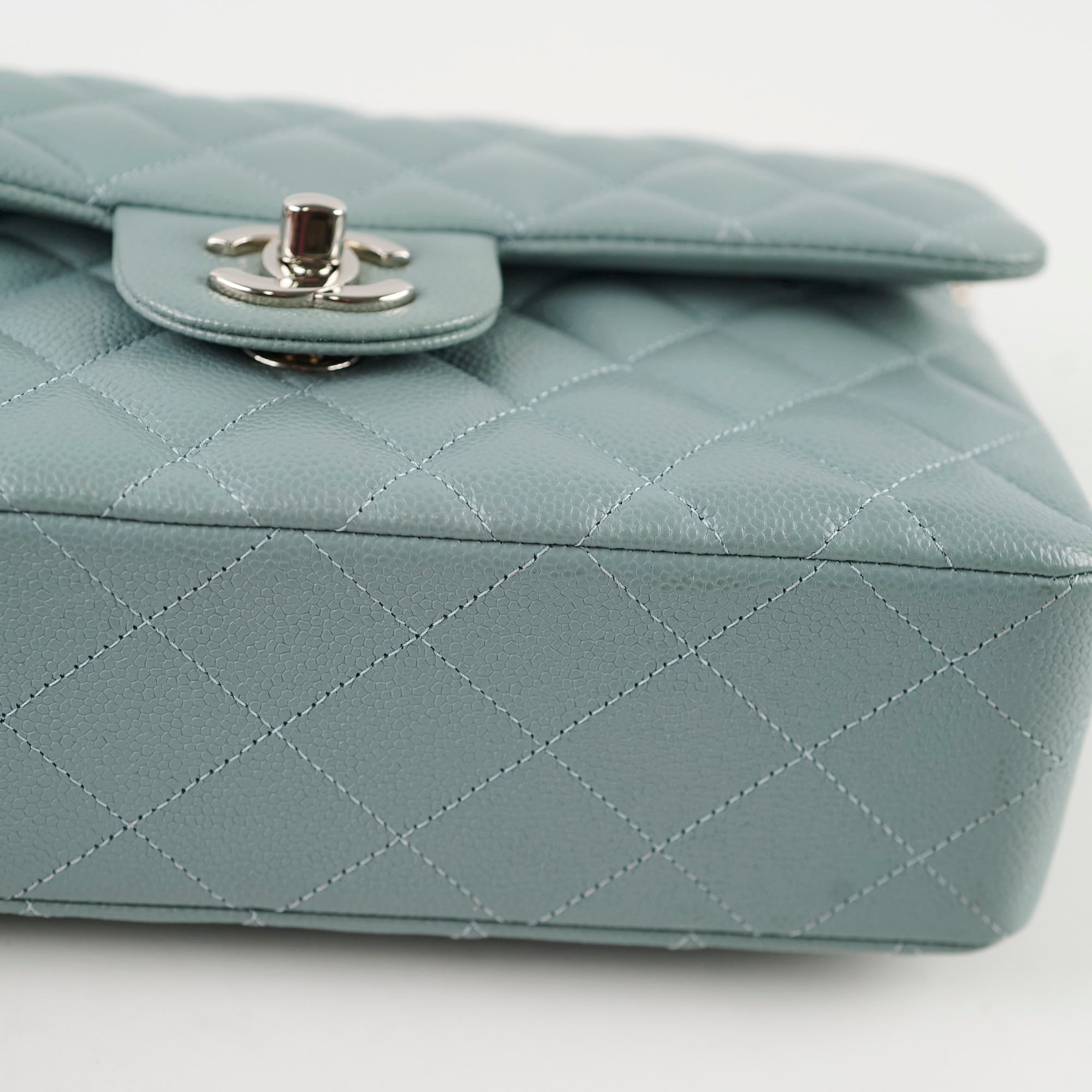 Chanel Small Classic Flap Dusty Blue Caviar 30 Series