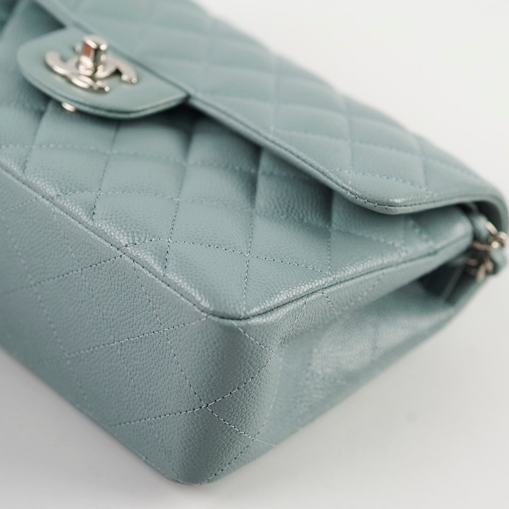 Chanel Small Classic Flap Dusty Blue Caviar 30 Series