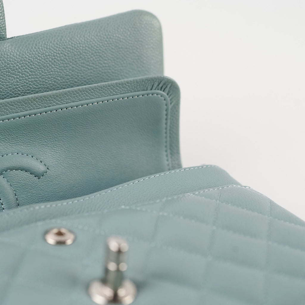 Chanel Small Classic Flap Dusty Blue Caviar 30 Series